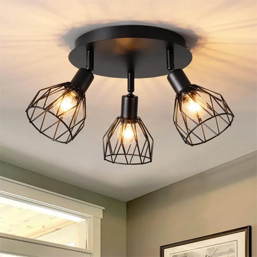 Ultra Thin Aluminum E14 Ceiling Light, Industrial Minimalist LED Lighting for Bedroom Study Living Room Hallway & Corridor