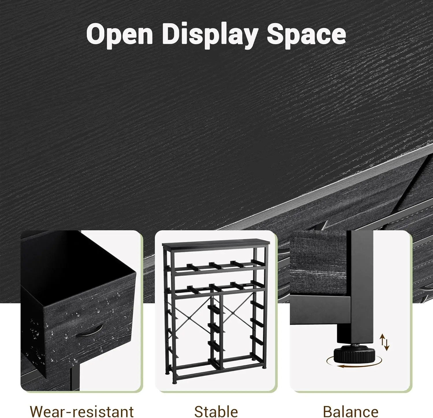 Dresser for Bedroom with 16 Drawer, Dressers & Chests of Drawers, Tall Dresser for Bedroom, Dresser Organizer with Fabric Bins
