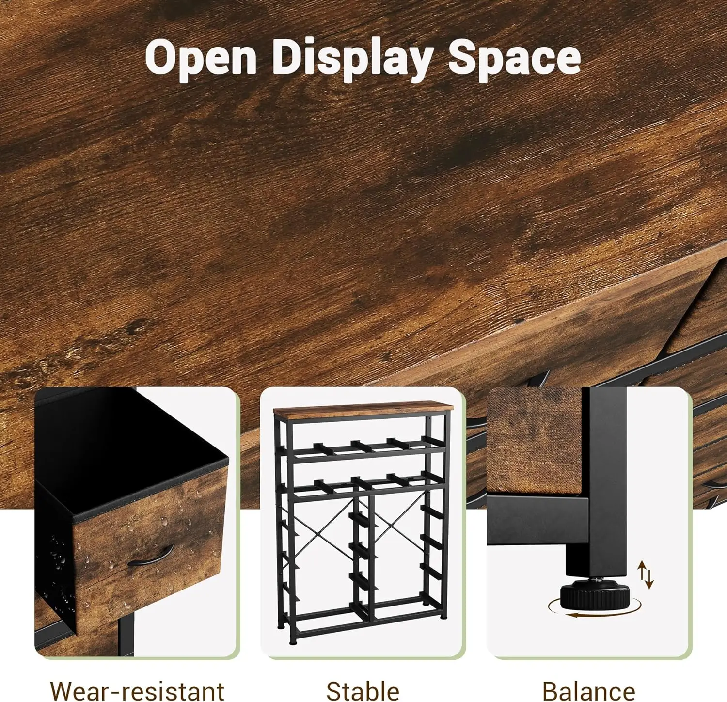 Dresser for Bedroom with 16 Drawer, Dressers & Chests of Drawers, Tall Dresser for Bedroom, Dresser Organizer with Fabric Bins