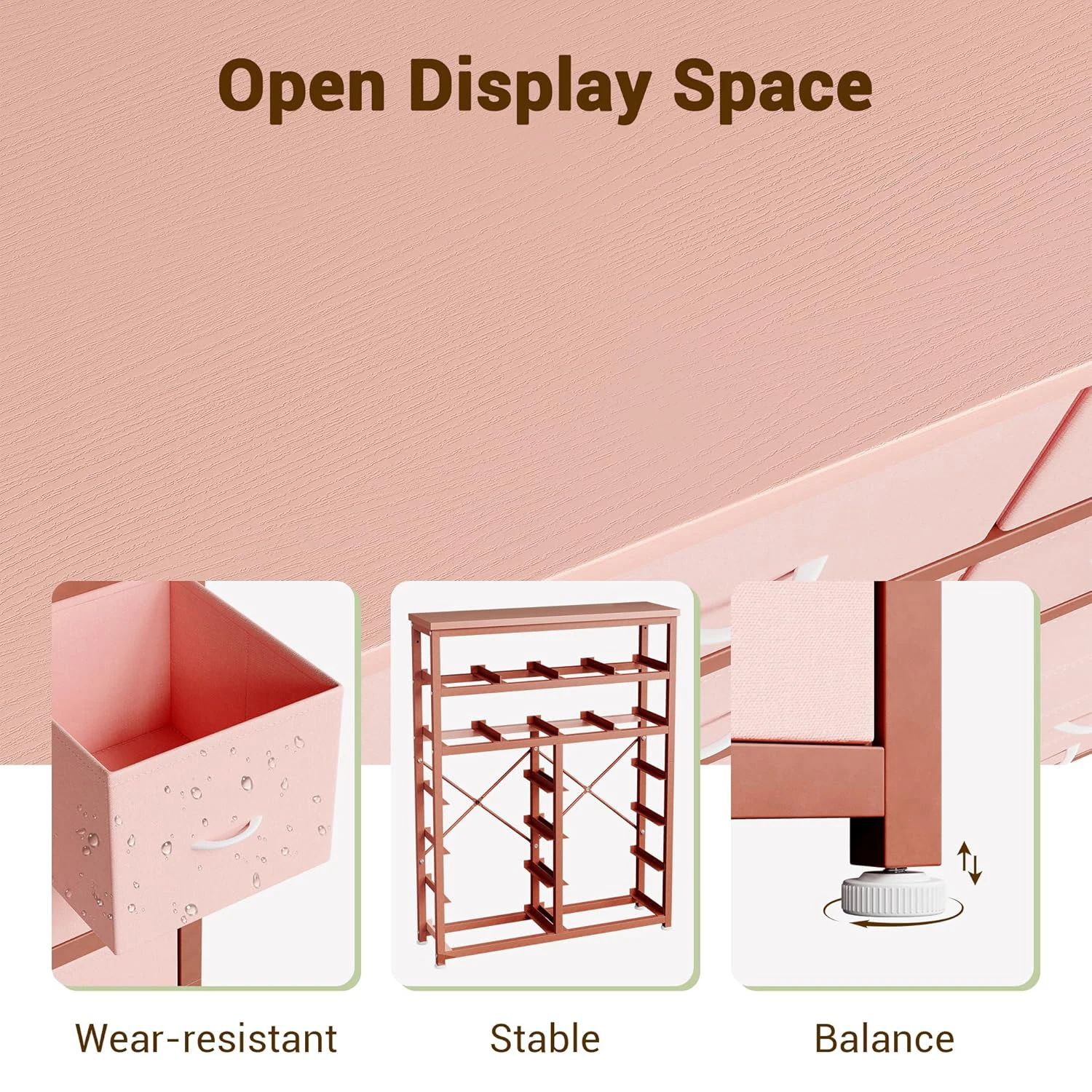 Dresser for Bedroom with 16 Drawer, Dressers & Chests of Drawers, Tall Dresser for Bedroom, Dresser Organizer with Fabric Bins
