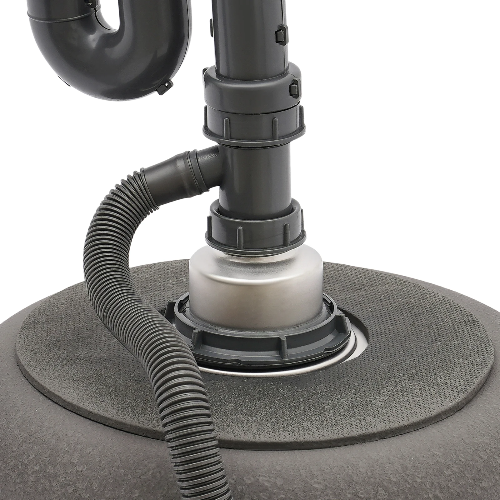 41cm Round Kitchen Sink 304 Stainless Steel, 19cm Deep Undermount Single Bowl Sink with Drain Pipe for RV Bar Cafe Home