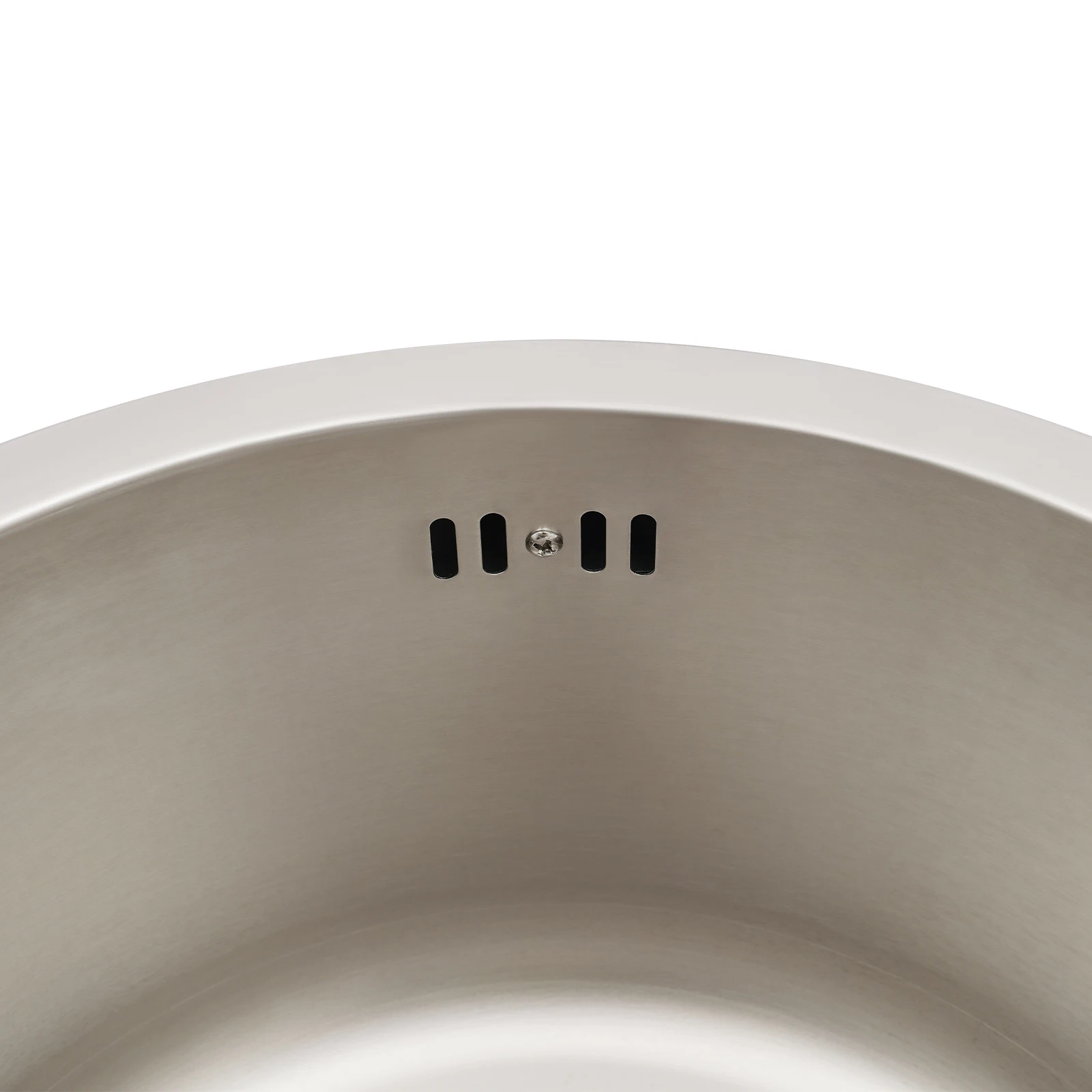 41cm Round Kitchen Sink 304 Stainless Steel, 19cm Deep Undermount Single Bowl Sink with Drain Pipe for RV Bar Cafe Home
