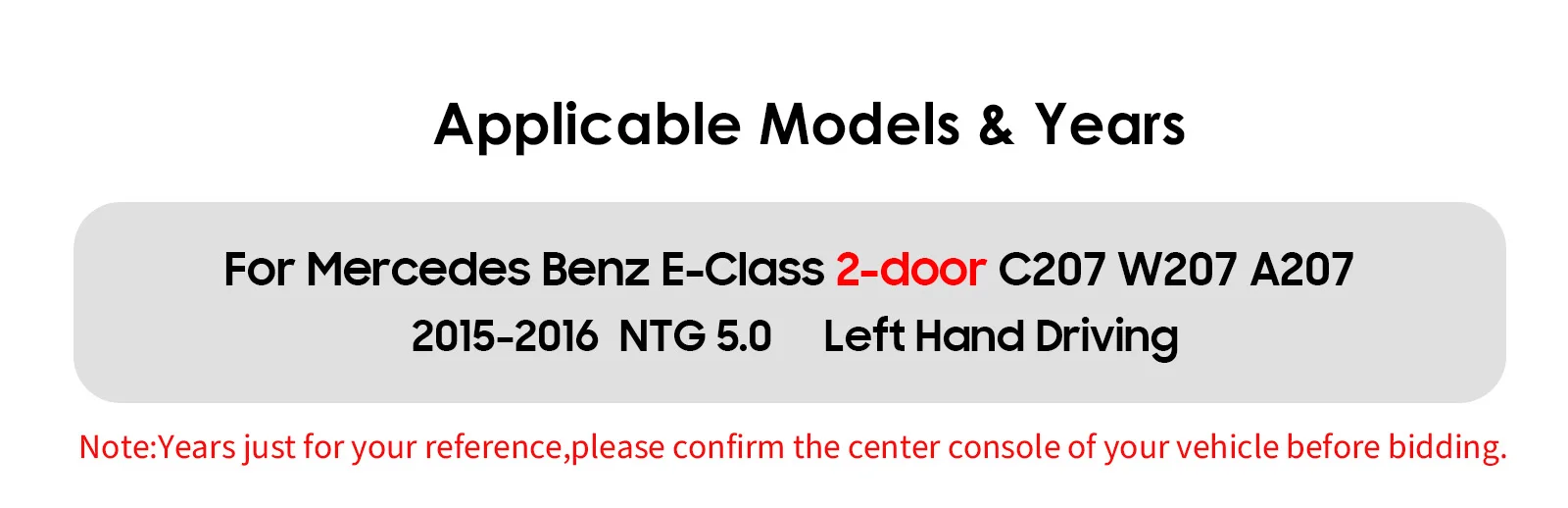 10.25"Carplay Android 13 Auto Car radio For Mercedes Benz E-Class C207 W207 A207 NTG 4.0 4.5 5.0 2-Door car intelligent system