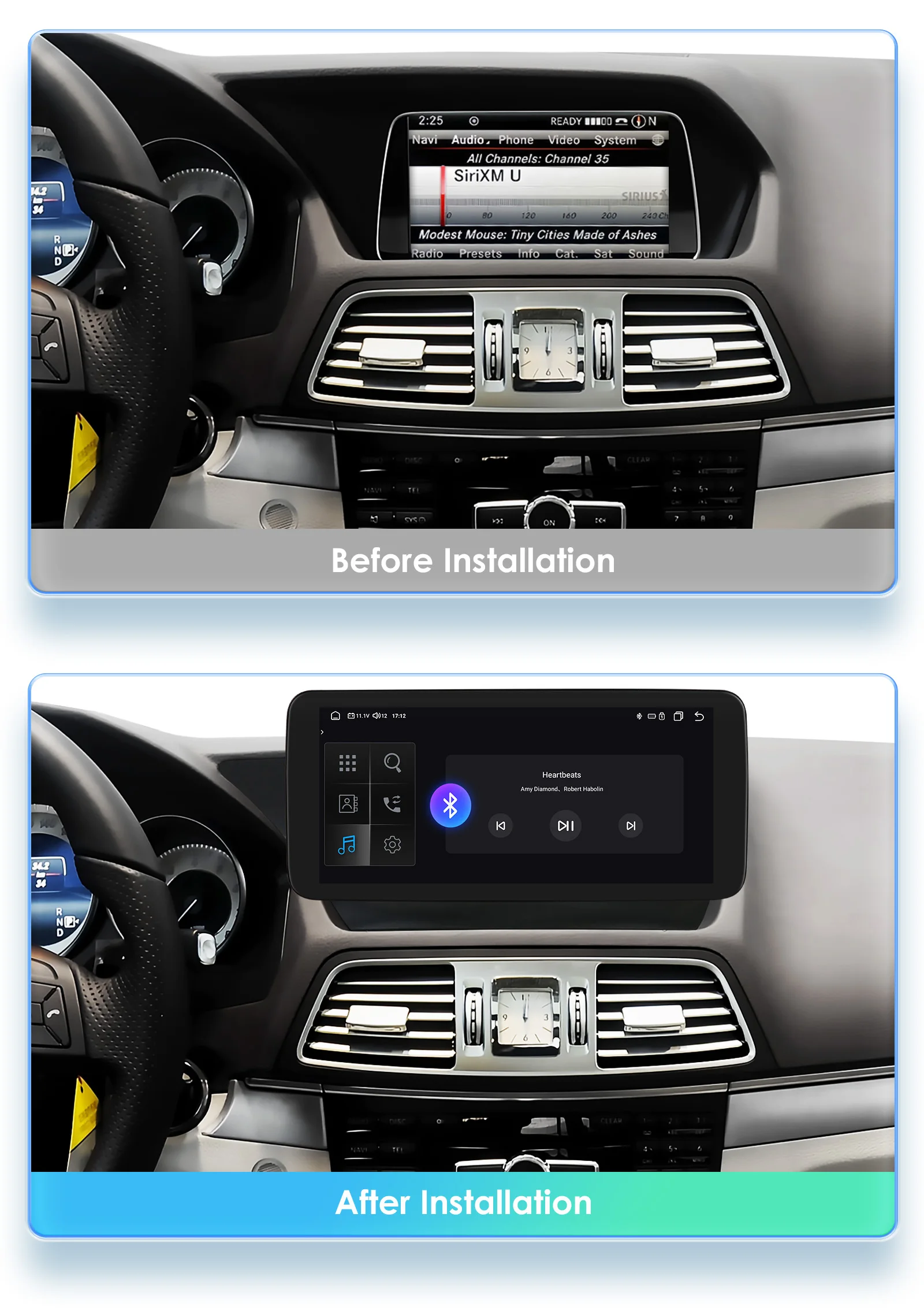 10.25"Carplay Android 13 Auto Car radio For Mercedes Benz E-Class C207 W207 A207 NTG 4.0 4.5 5.0 2-Door car intelligent system