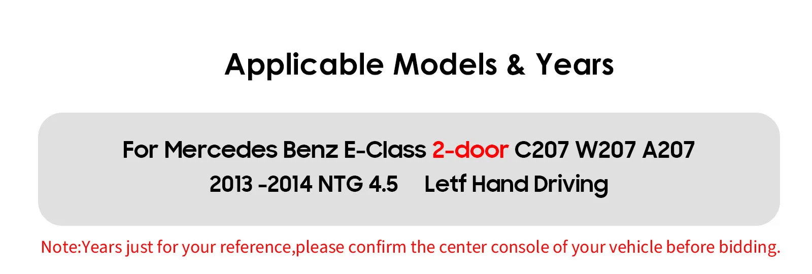 10.25"Carplay Android 13 Auto Car radio For Mercedes Benz E-Class C207 W207 A207 NTG 4.0 4.5 5.0 2-Door car intelligent system