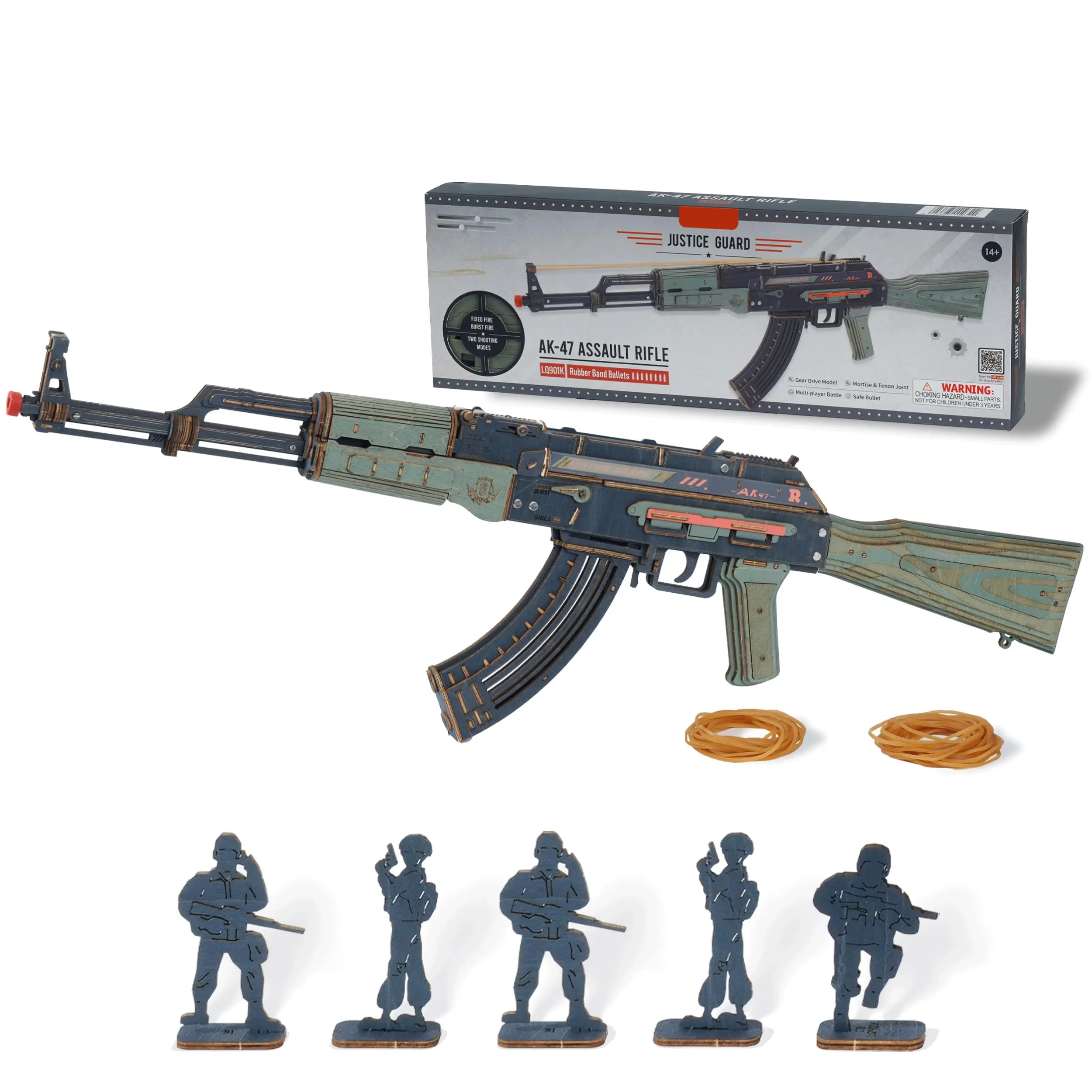 RoWood 3D Wooden Puzzles Assembly Time 6H,Rubber Band Gun Toy Model Kit,Birthday/Christmas/Creative Gifts for Adults&Teens