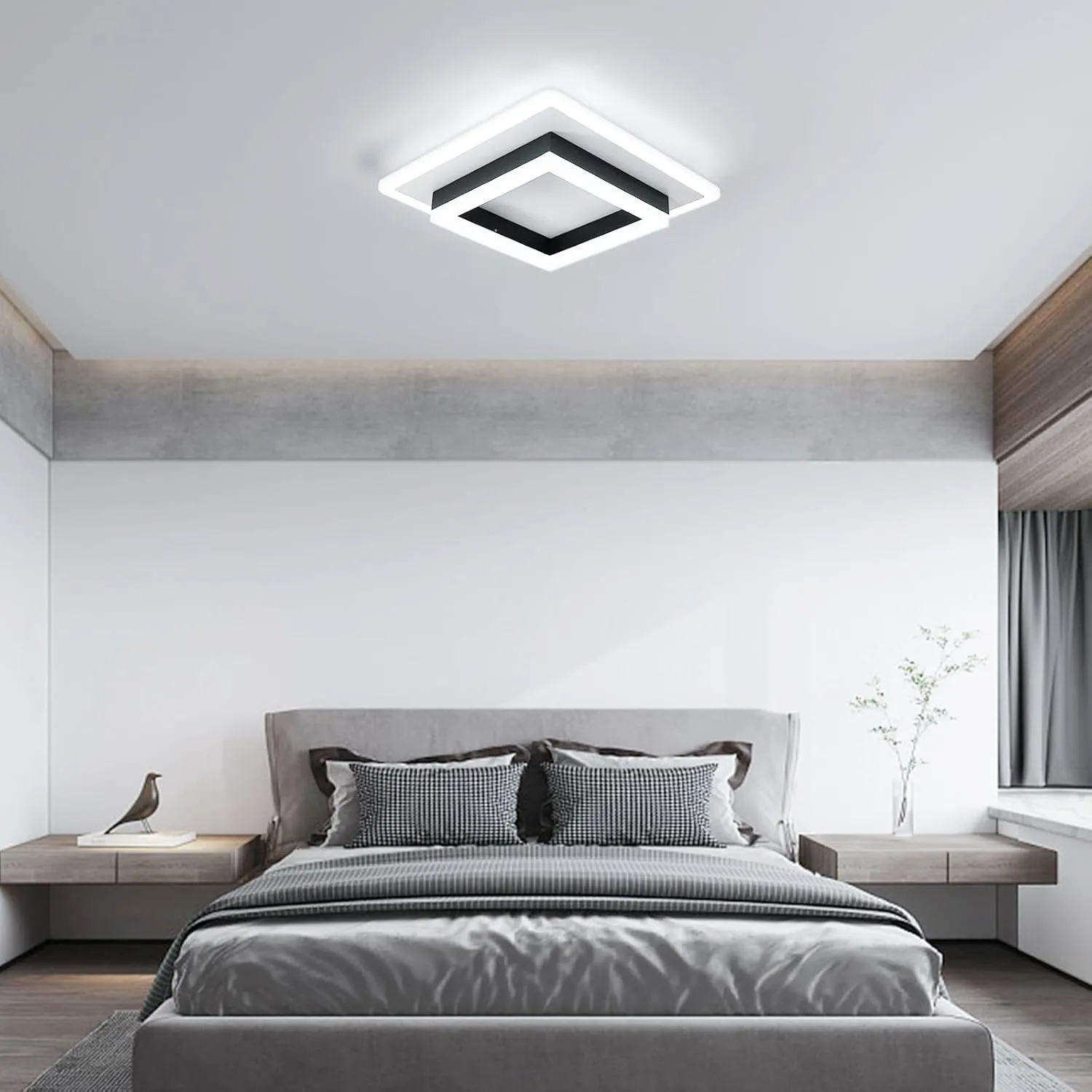 Square Acrylic  Ceiling Light Modern LED Ceiling Lamp,White 6500K LED Ceiling Lights for Bedroom Office Kitchen Living Room