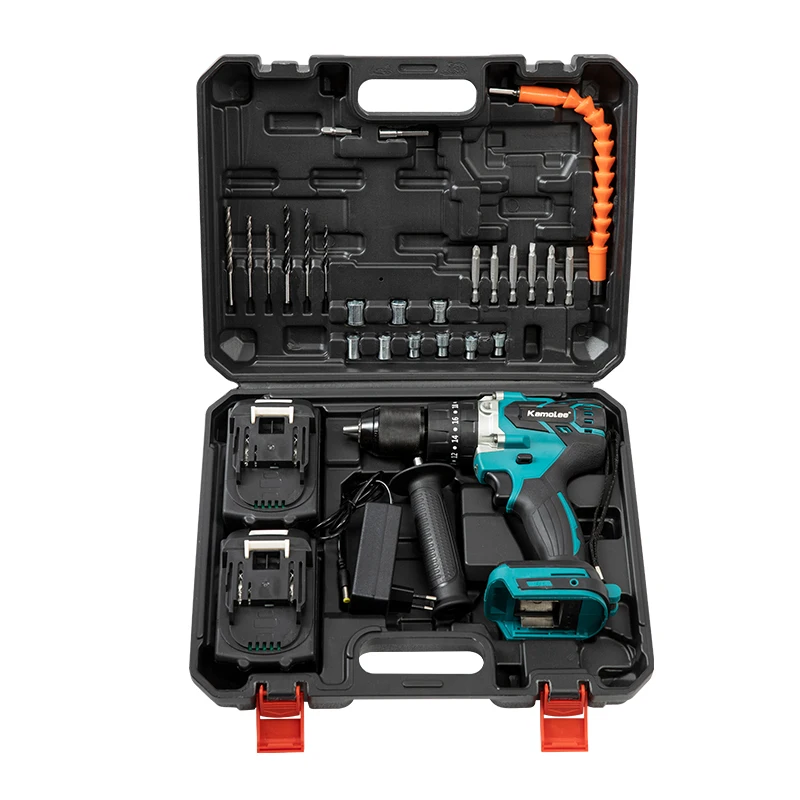 Kamolee 13MM Brushless Electric Impact Drill Set, including Accessories, Cordless Screwdriver, Lithium Battery Hand Drill