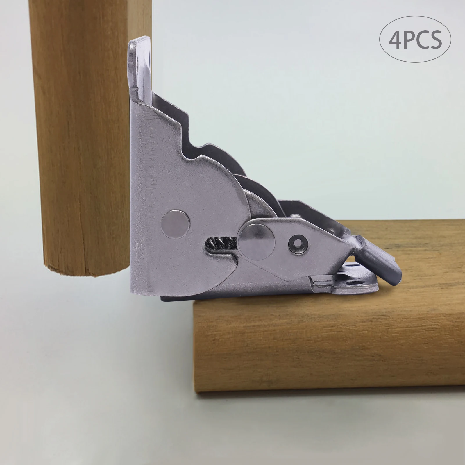 4 Pcs Folding Brakcet 0°-90° Self Locking Folding Bracket Hinge Furniture Table Folding Hinge Extension Bracket