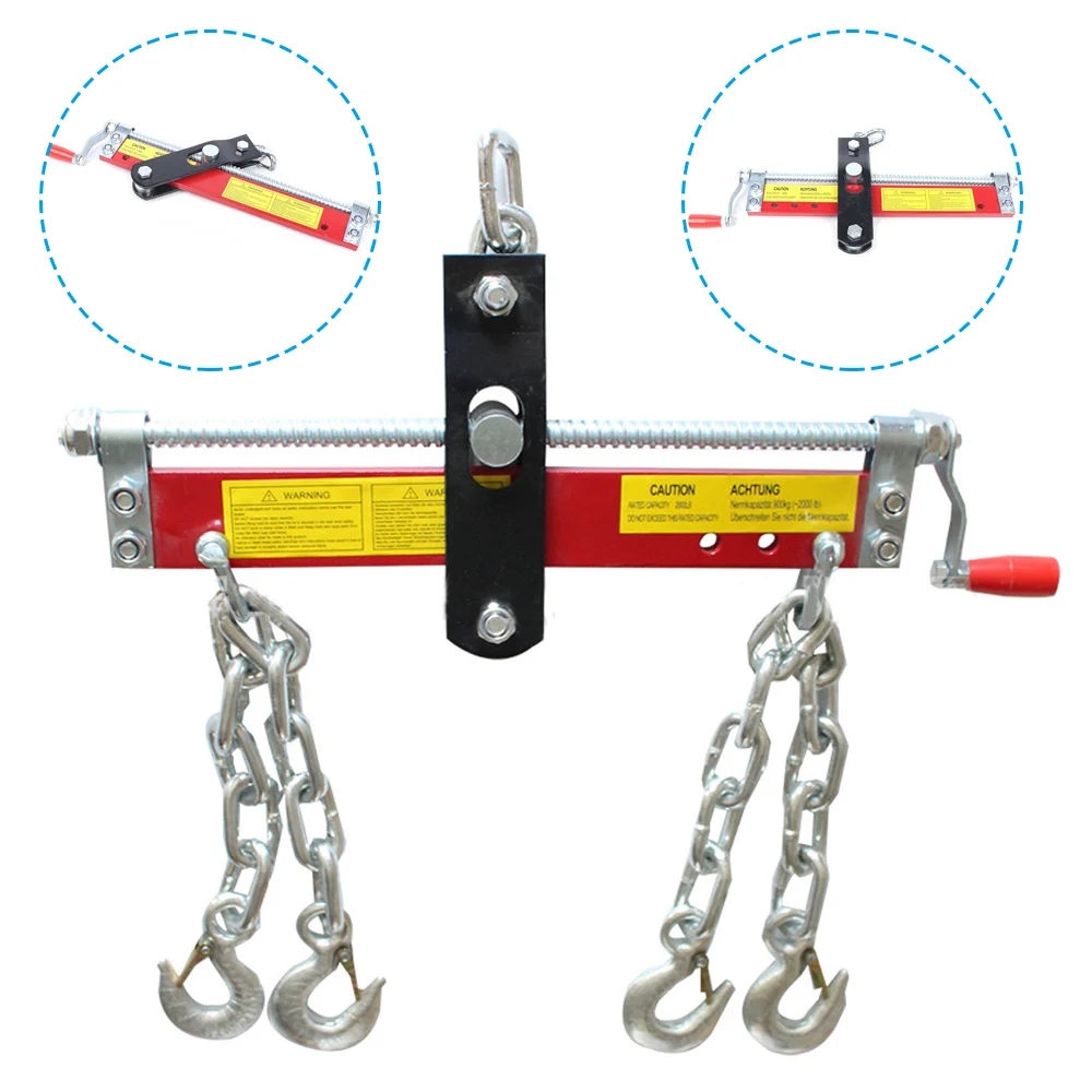 Engine Balancer Engine Load Leveler With Adjustable Crank Handle 4 Chains 900kg Capacity For Auto Engine Repair Workshop