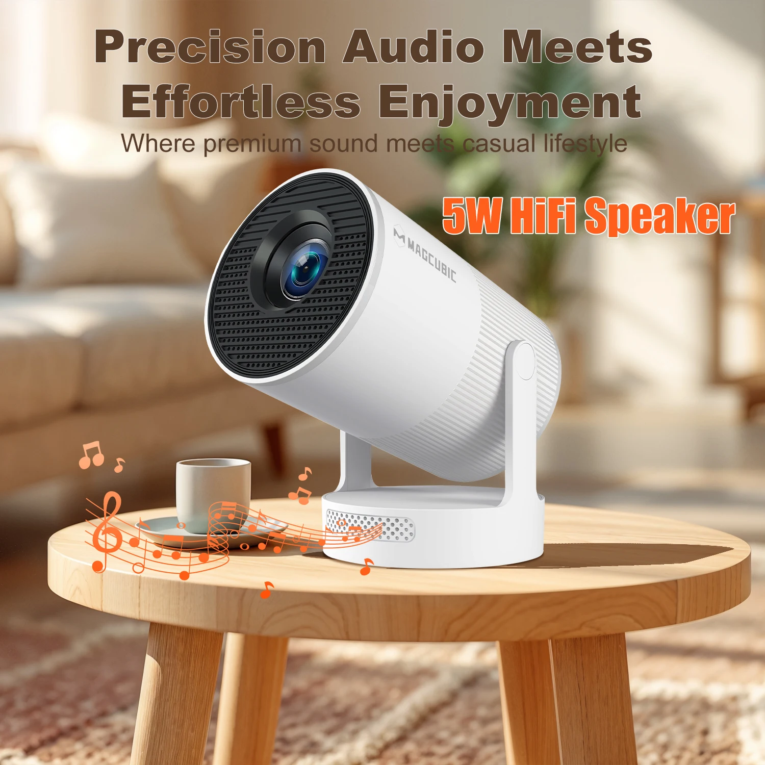 Magcubic Camping Projector 4K HY300Ultra Portable Projector Speaker 300ANSI Outdoor BT5.4 For Theater Movie
