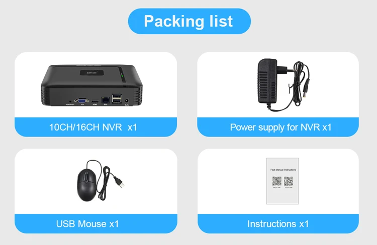 Smar H.265 CCTV NVR Face Detection 10CH 16CH 32CH 36CH Max 4K Output Security Video Recorder Motion Detect P2P Onvif XMEye APP