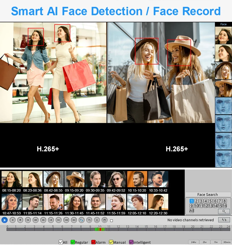 Smar H.265 CCTV NVR Face Detection 10CH 16CH 32CH 36CH Max 4K Output Security Video Recorder Motion Detect P2P Onvif XMEye APP