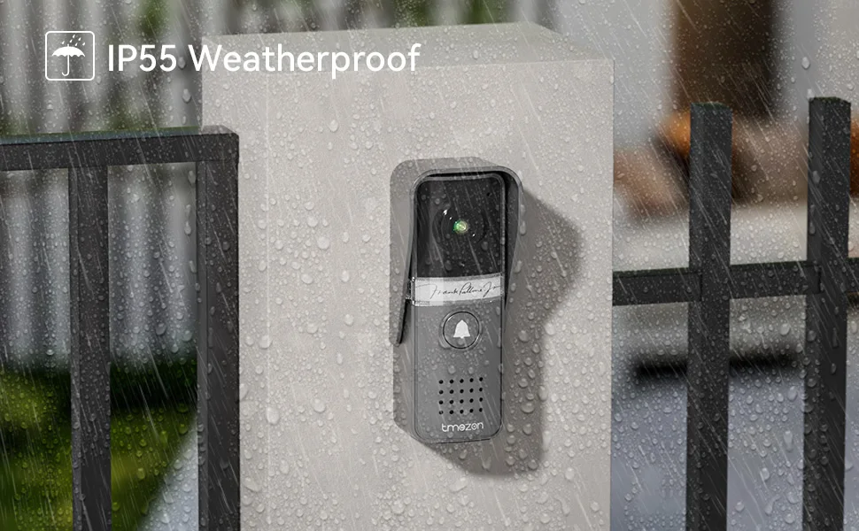 TMEZON Video Doorphone 4-Wire,Intercom with Doorbell, Doorphone with Camera,7" Color Display, 120° Wide View Camera