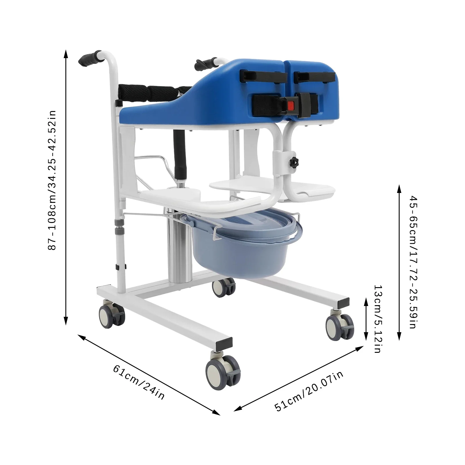 Hydraulic Patient Lifting Wheelchair for Home Transport Wheelchair Patient Lift Wheelchair