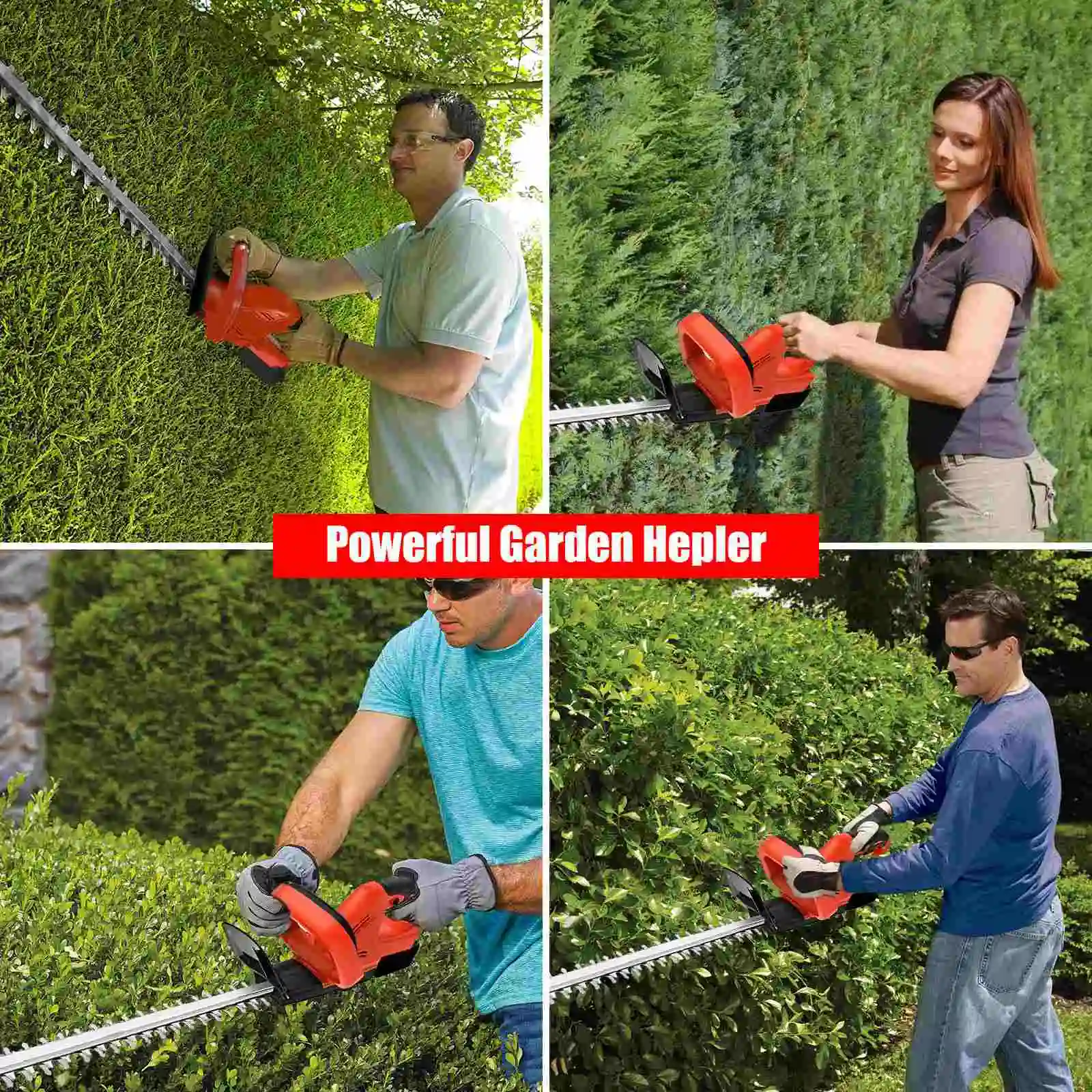 21V Cordless HDGE machine 22-inch electric machine hedge with mah battery and charger with double action blade 3/5 "baking