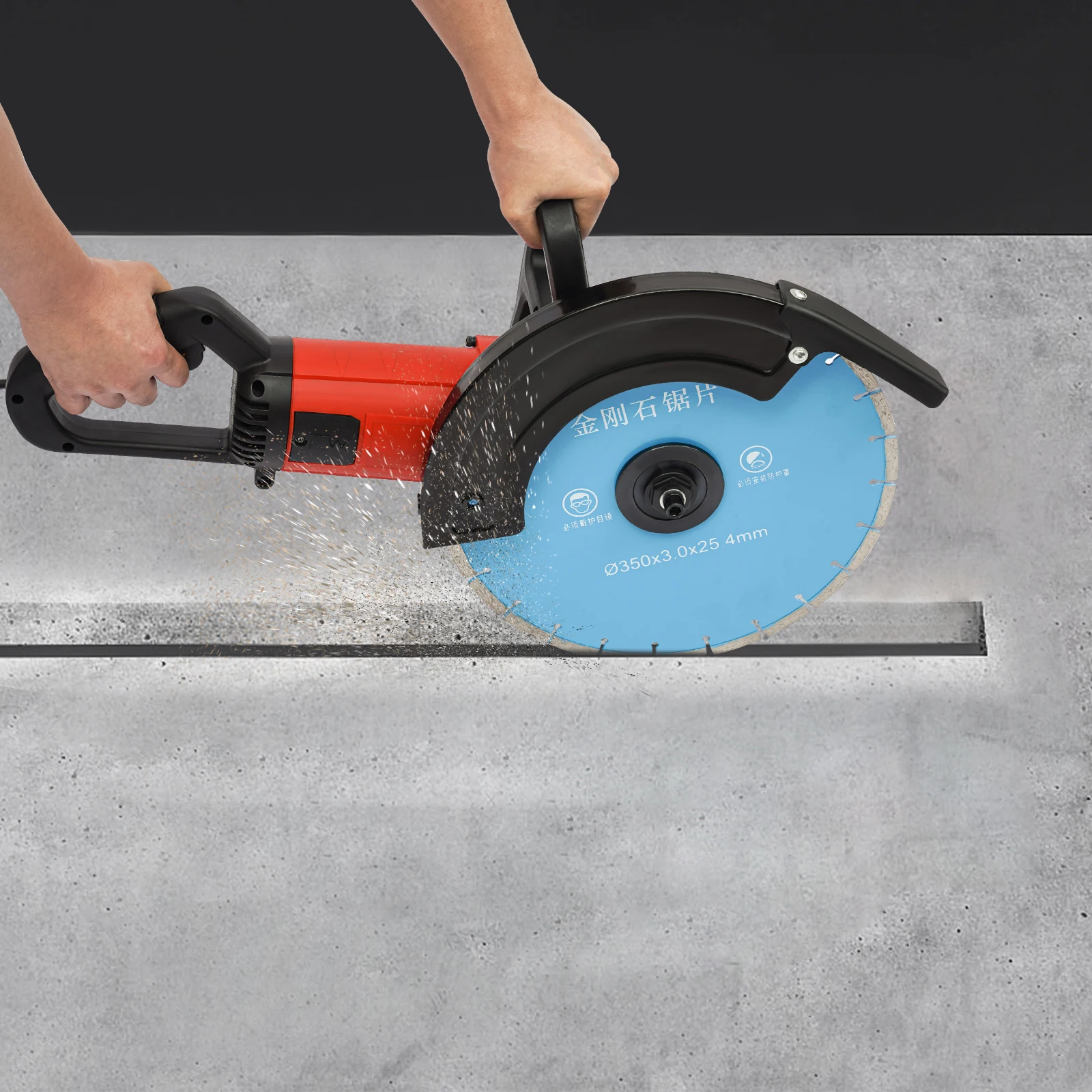 3500W Wall Saw 140mm Cutting Depth, Professional Concrete Saw Diamond Blade w/ Water Cooling for Concrete Slotting