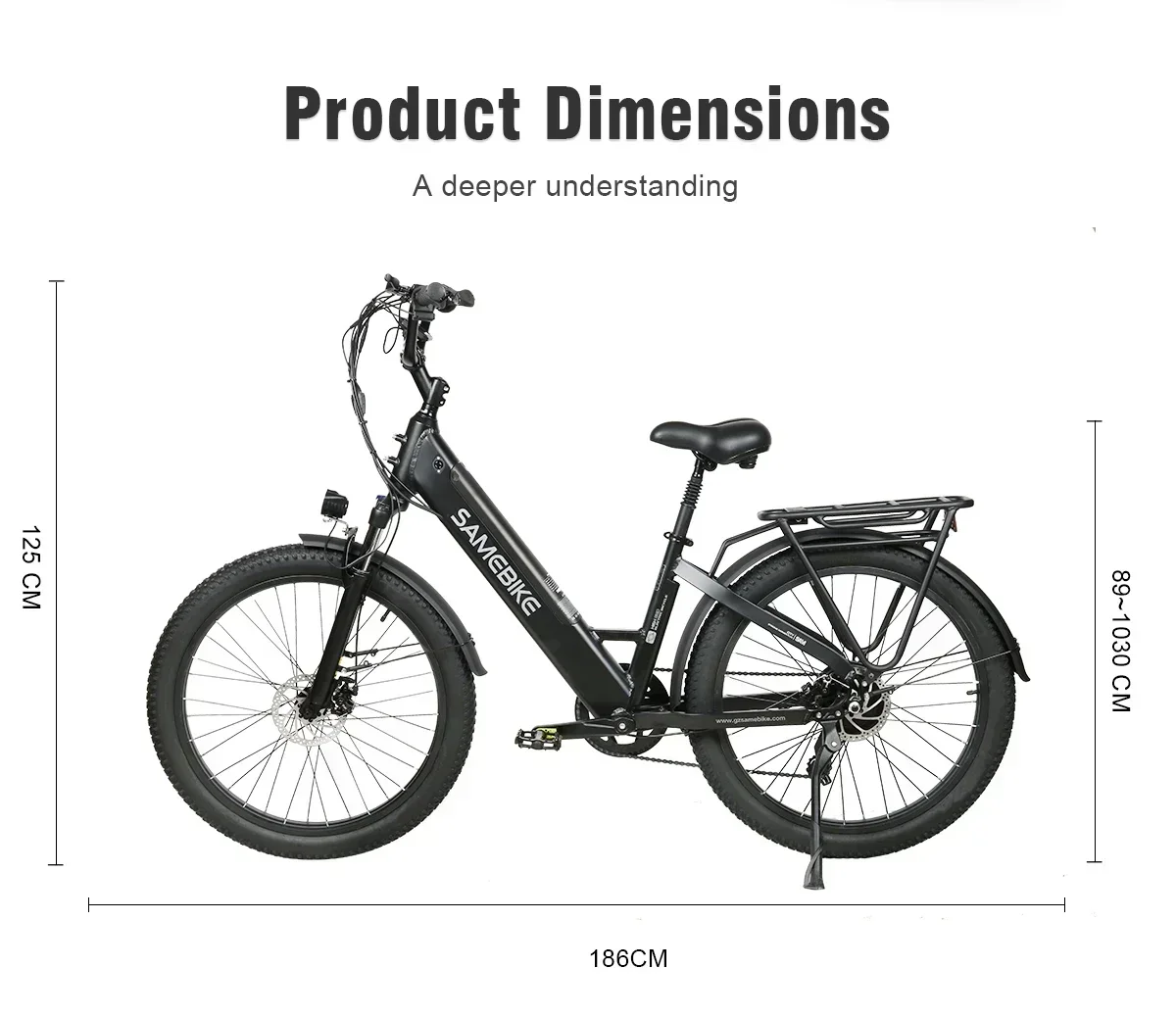 SAMEBIKE RS-A01 PLUS Electric Bike 750W 48V14AH Removable Lithium Battery City Adult Electric Bicycle 26inch Tire Mountain Ebike
