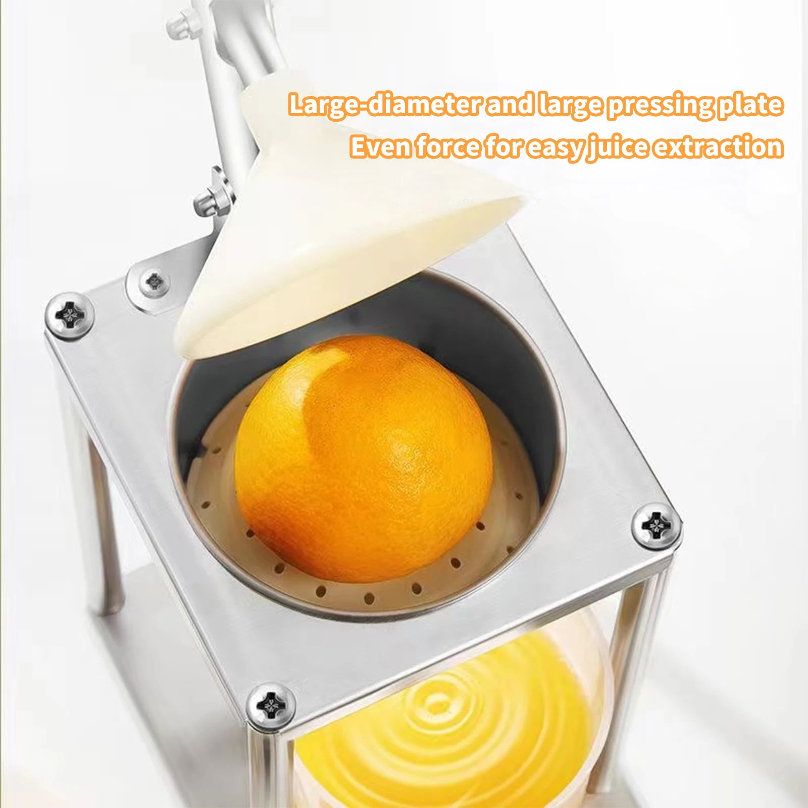 Manual Orange Squeezer 304 Stainless Steel Food Grade Minimalist Compact Ergonomic EVA Handle