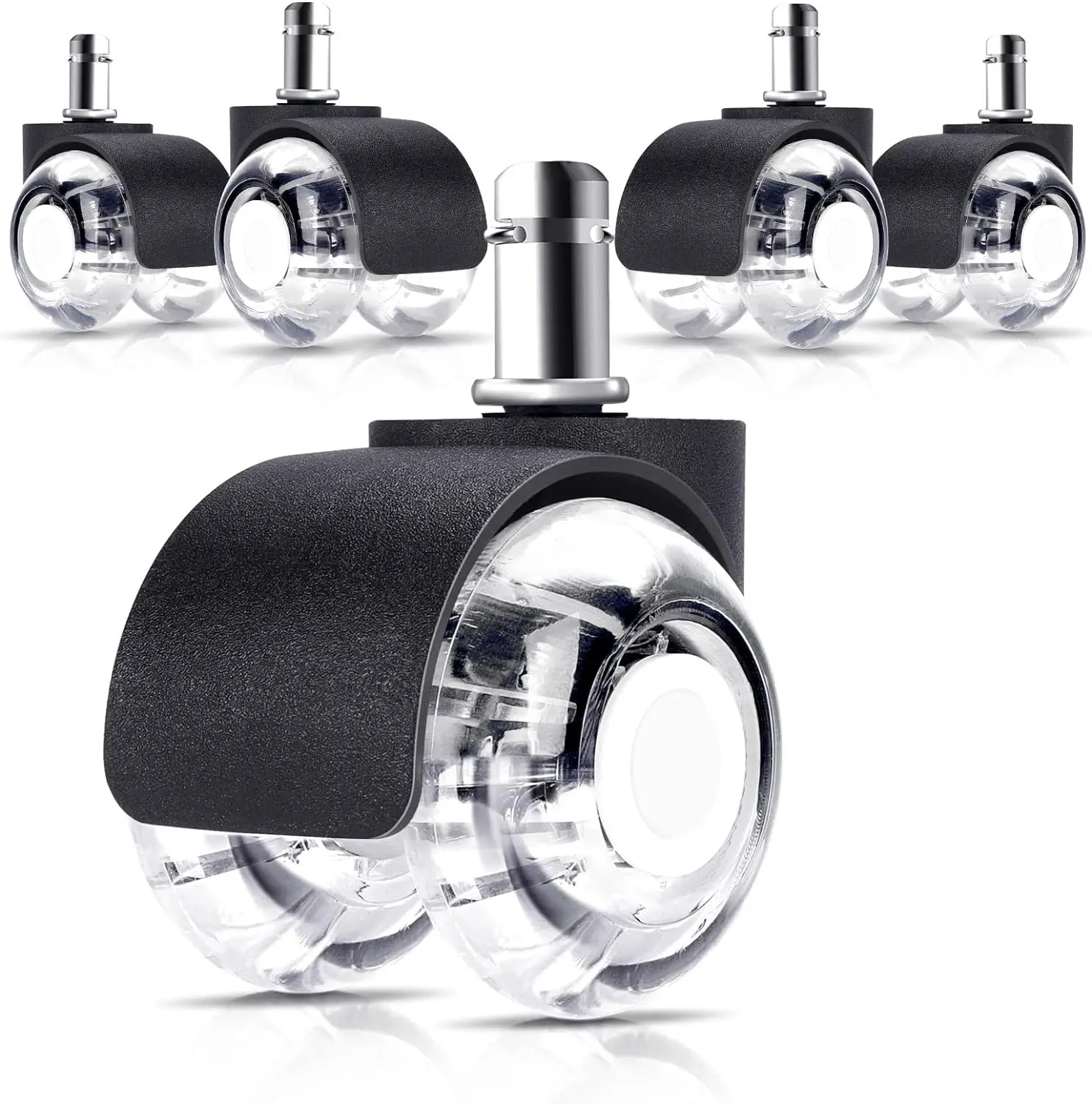 5PCS Office Chair Wheels for Parquet Wheels for Office Chair Universal Mute Wheel Office Chair Caster Silent and Safe
