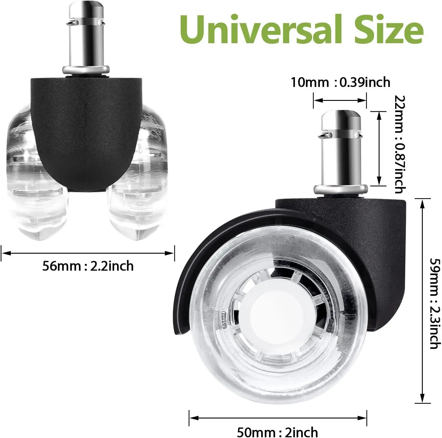 5PCS Office Chair Wheels for Parquet Wheels for Office Chair Universal Mute Wheel Office Chair Caster Silent and Safe