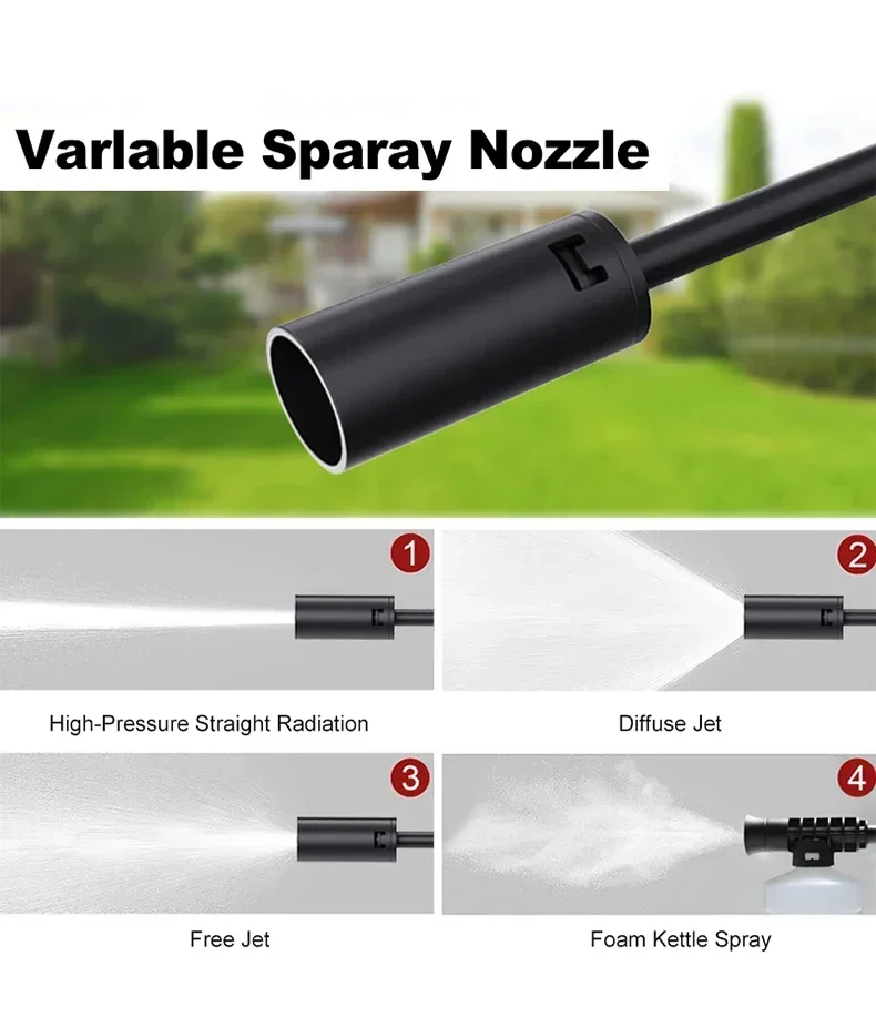 60Bar Cordless High Pressure Wash Washer 20000mAh Gun Auto Clean Foam Generator Water Gun Spray Cleaner Car Washing Machine