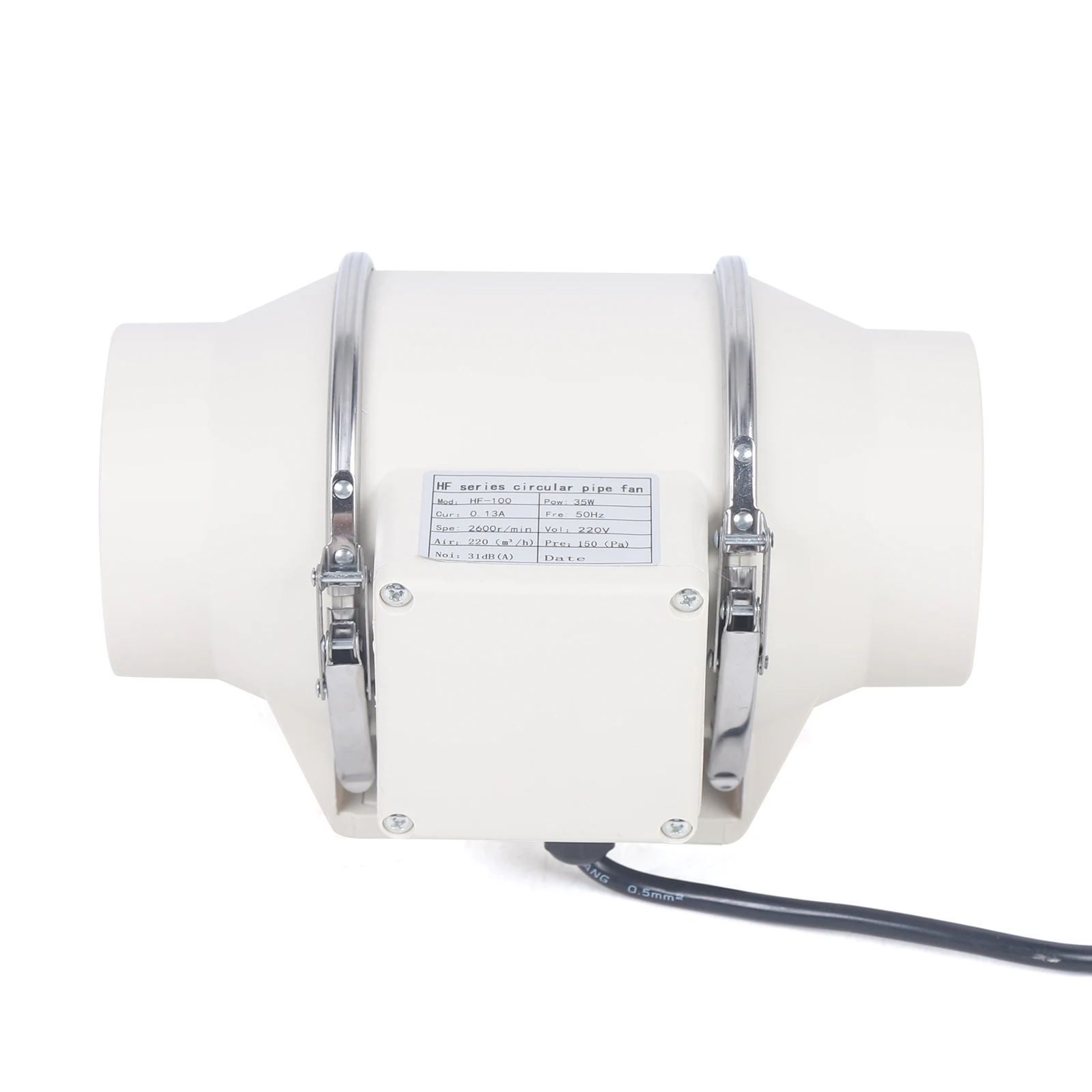 Duct Extractor Fan W/ Powerful Exhaust System 220 m³/h, Ball Bearing Duct Fan for Heating, Cooling and Widely Use