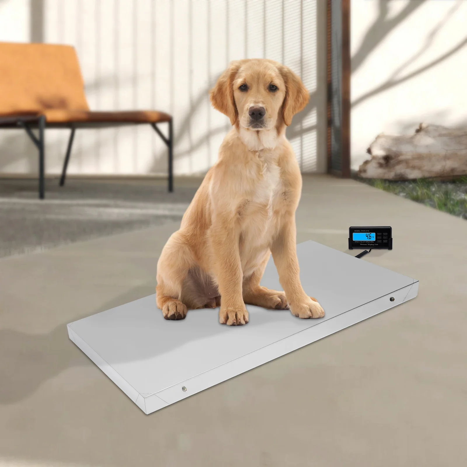 Pet Scales Digital Veterinary 300Kg Stainless Steel Large Robust Animal Three Weighing Units kg/lb/oz With Tare LCD Display