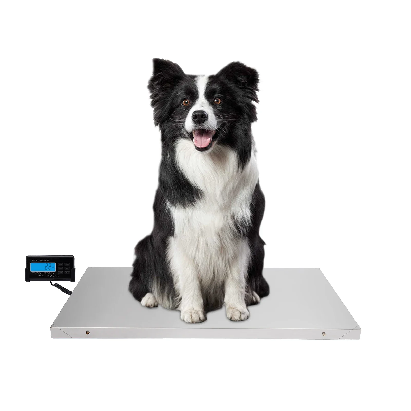 Pet Scales Digital Veterinary 300Kg Stainless Steel Large Robust Animal Three Weighing Units kg/lb/oz With Tare LCD Display