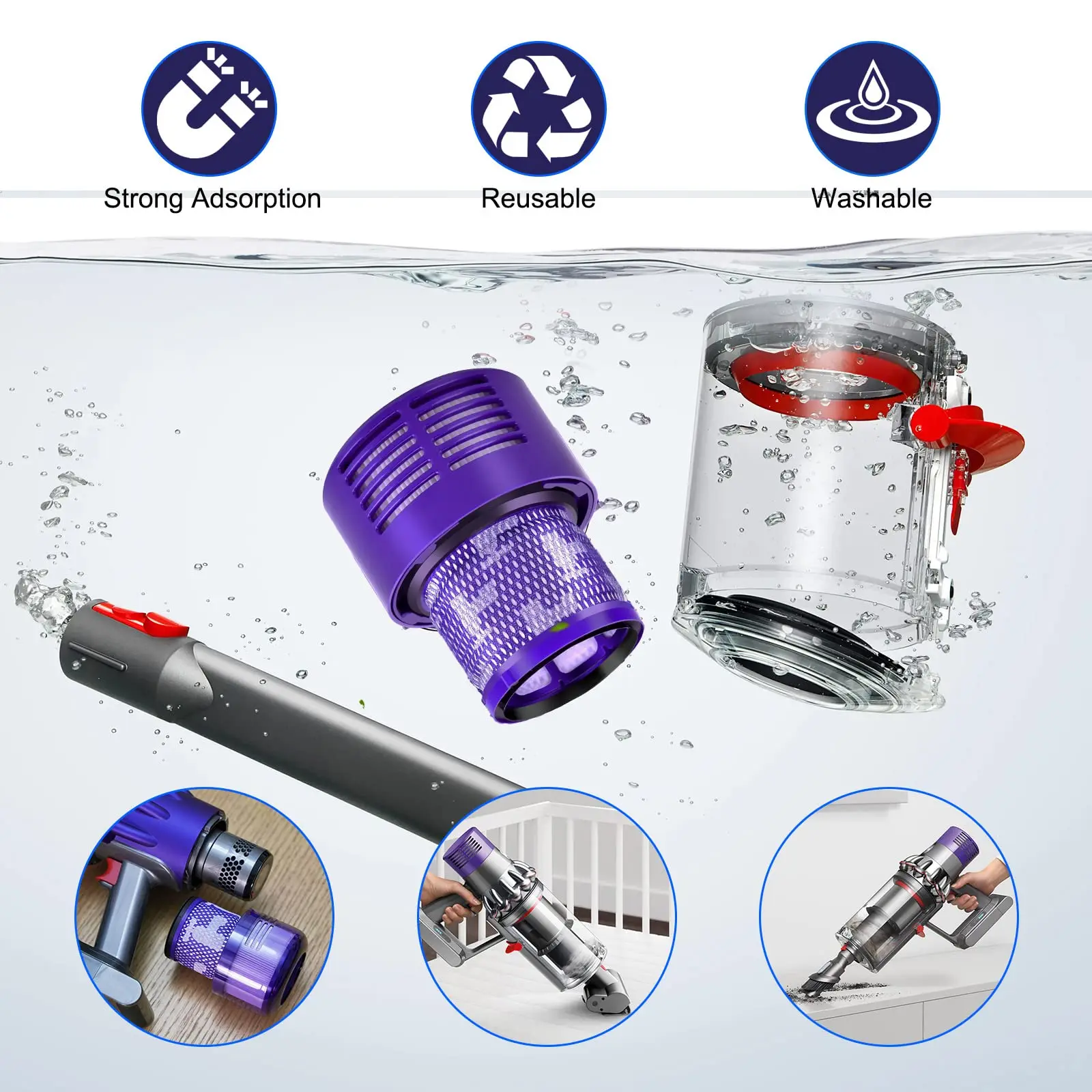 Battery for vacuum cleaner Dyson V10 / SV12 / Animal V10 / Absolute 969352-02 206340 25.2 V Li-Ion (4500 mAh)