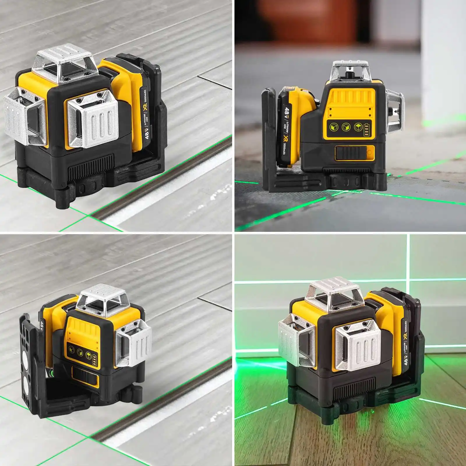3D 12 Line 360 ° Self Leveling Green Laser Level With 12V Lithium Battery Horizontal And Vertical Professional Laser Level Tool