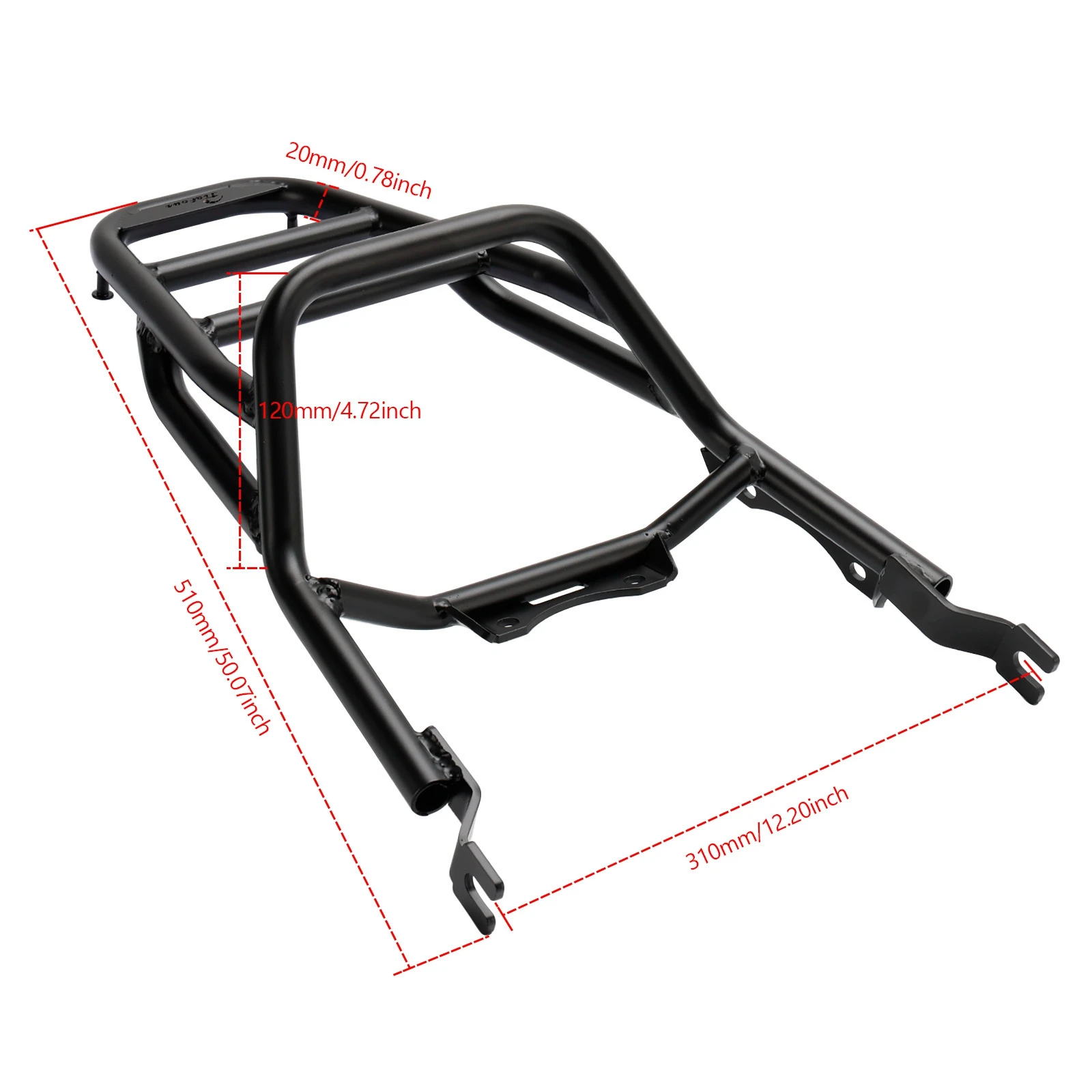 Artudatech Tube Rear Rack - Black For Honda 2022 2023 Dax 125 ST 125 Luggage Carry Rack