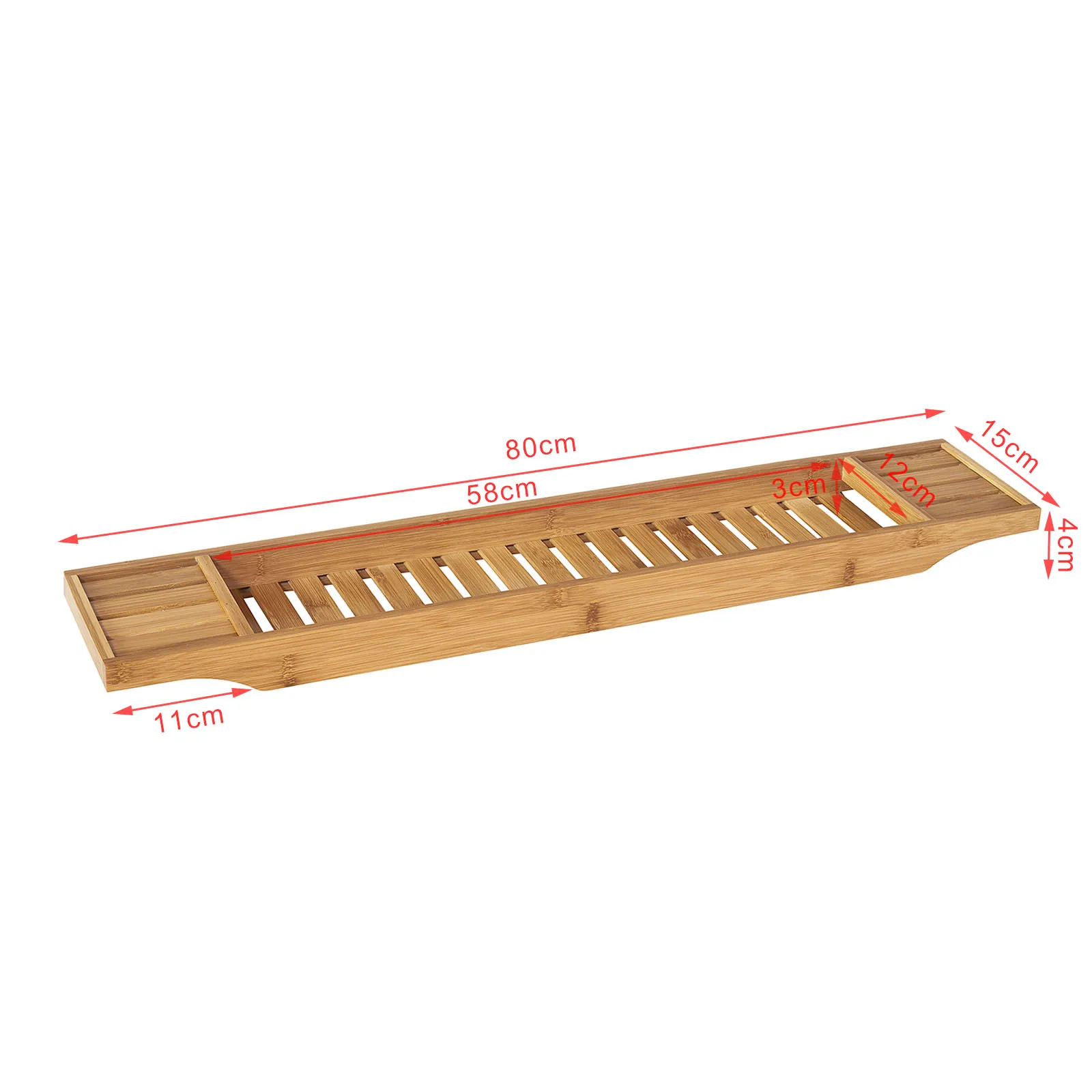 SoBuy FRG212-N 80cm long – Beautiful bamboo bathtub shelf, bathtub board, bathtub top, tub bridge