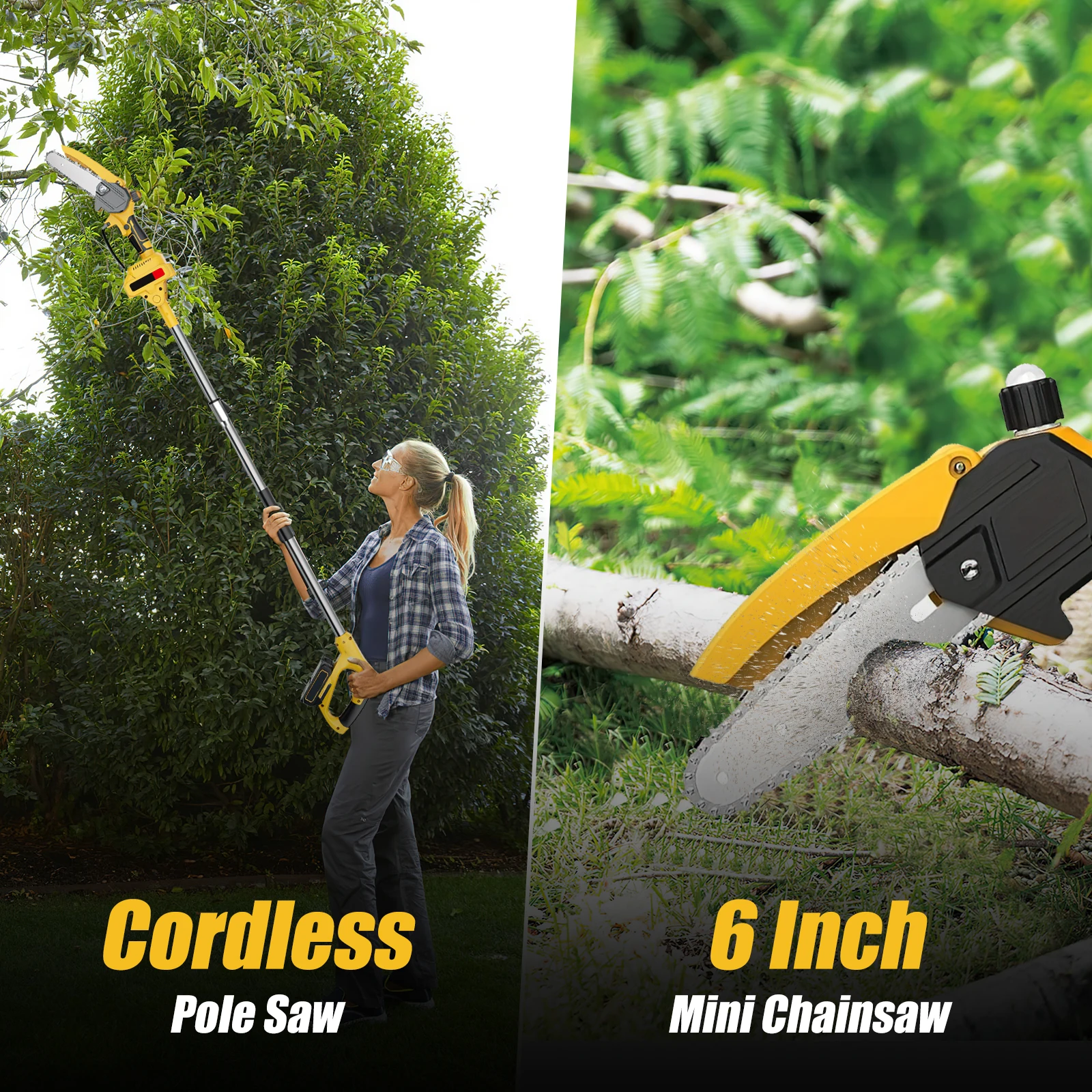 Brushless Telescoping Pole Electric Chainsaw High Branch Chain Saw Woodworking Garden Trimming Saw Power Tool For Makita 18V B