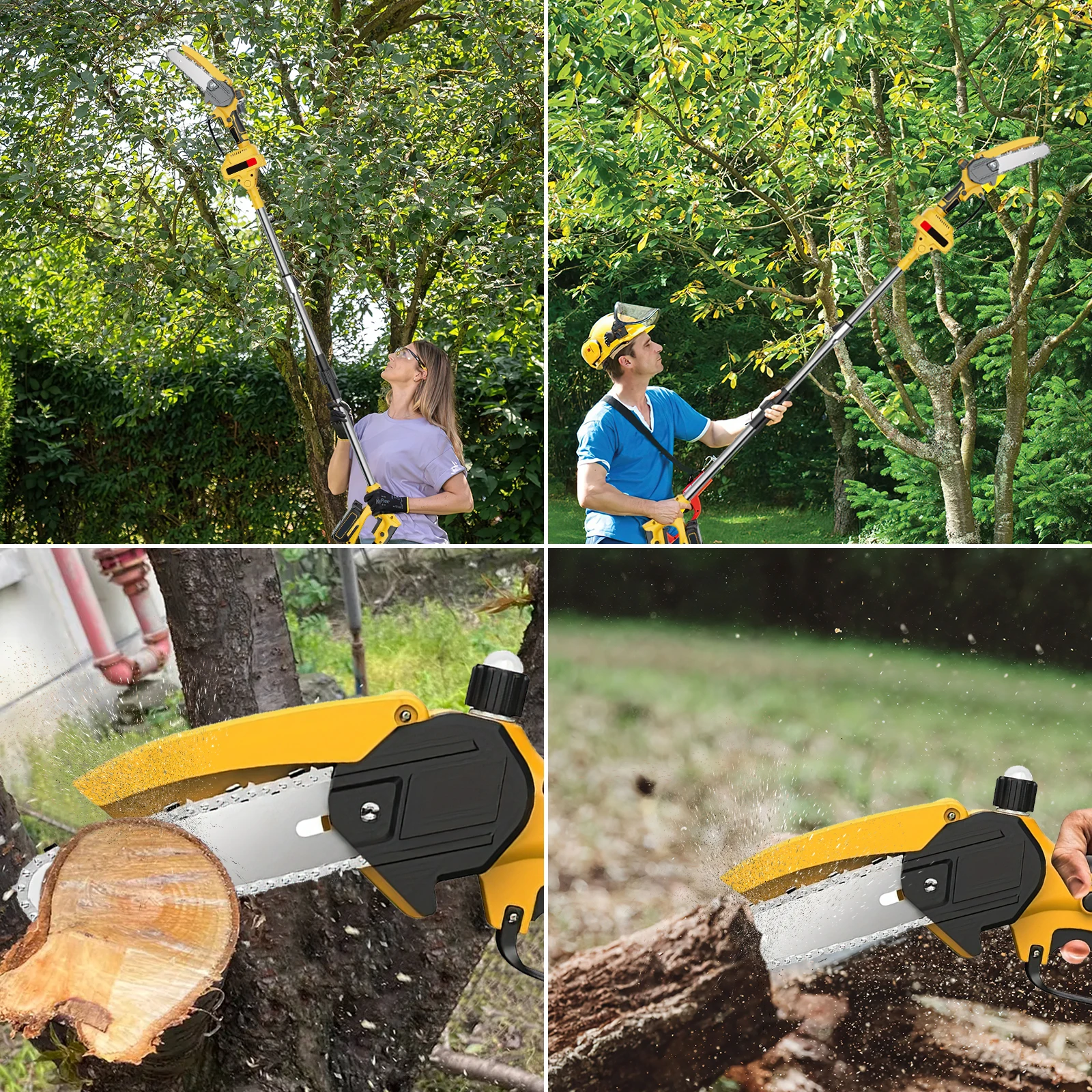 Brushless Telescoping Pole Electric Chainsaw High Branch Chain Saw Woodworking Garden Trimming Saw Power Tool For Makita 18V B