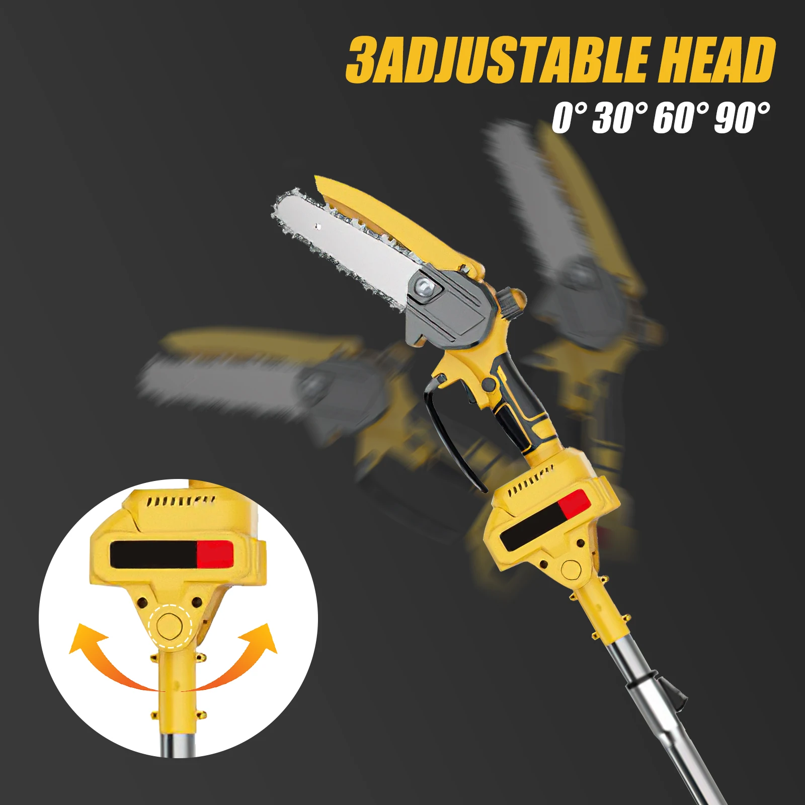 Brushless Telescoping Pole Electric Chainsaw High Branch Chain Saw Woodworking Garden Trimming Saw Power Tool For Makita 18V B