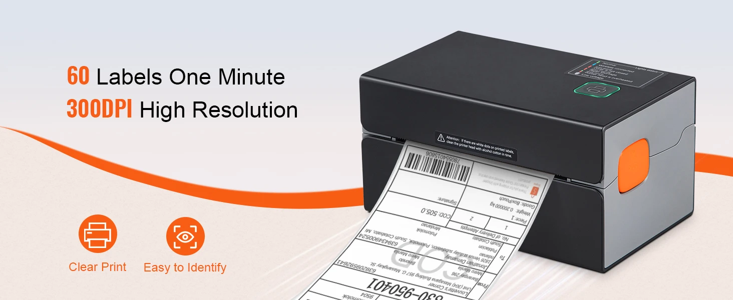 SucceBuy 300DPI Thermal Label Printer Bluetooth & Automatic Label Recognition Support Windows/Android for 4x6 Mailing Packages