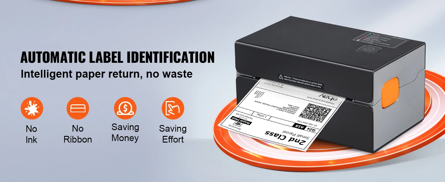 SucceBuy 300DPI Thermal Label Printer Bluetooth & Automatic Label Recognition Support Windows/Android for 4x6 Mailing Packages