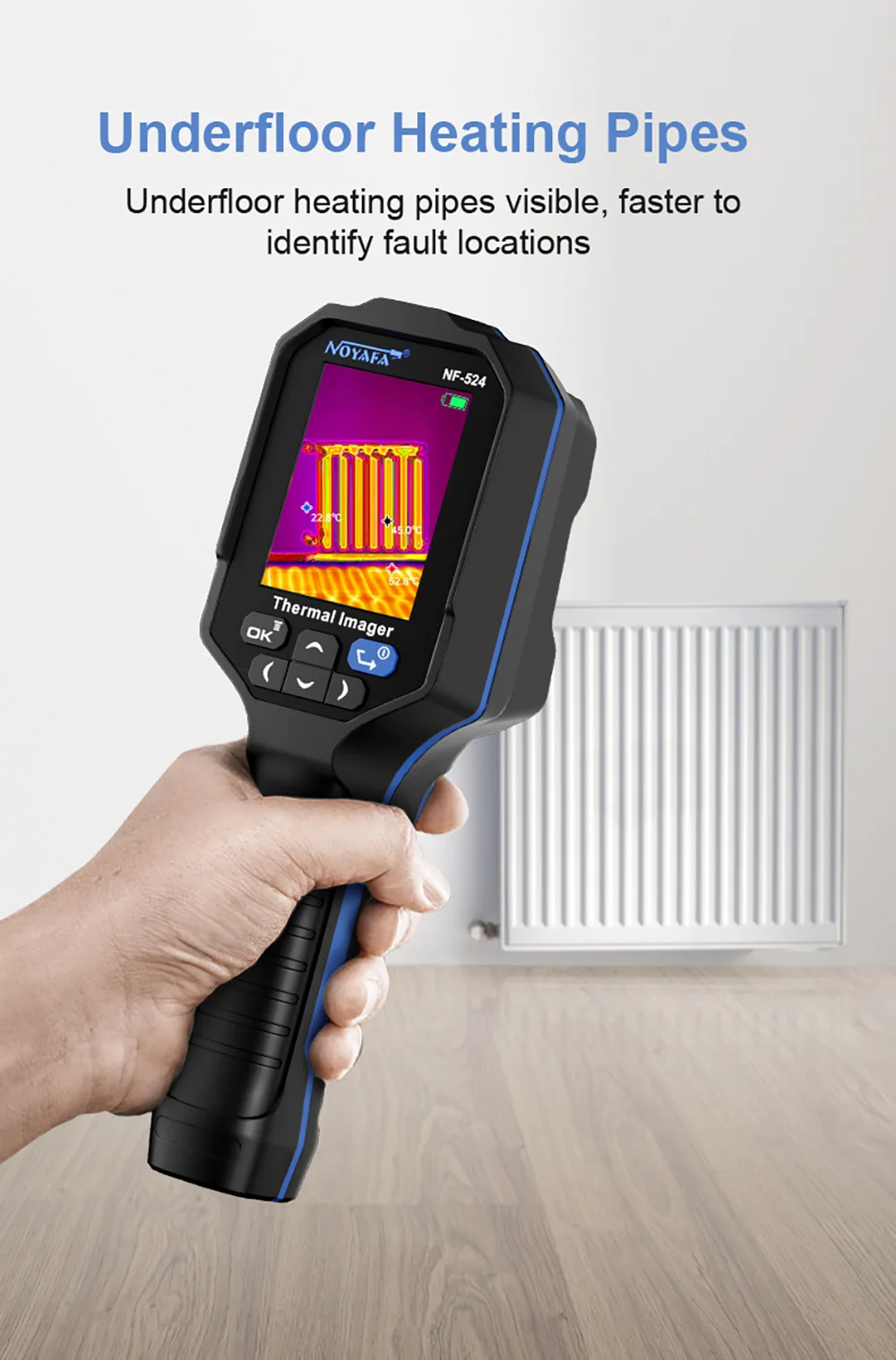 NOYAFA NF-524 Thermal Imager Camera Professional Handheld 120*90 Resolution -10~400℃ 8 Color Palette Save Pictures PC analysis