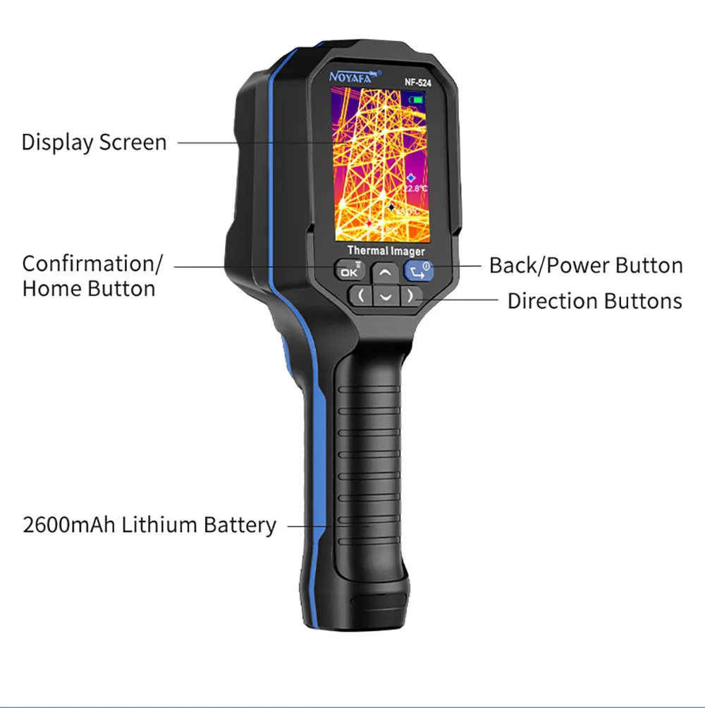 NOYAFA NF-524 Thermal Imager Camera Professional Handheld 120*90 Resolution -10~400℃ 8 Color Palette Save Pictures PC analysis