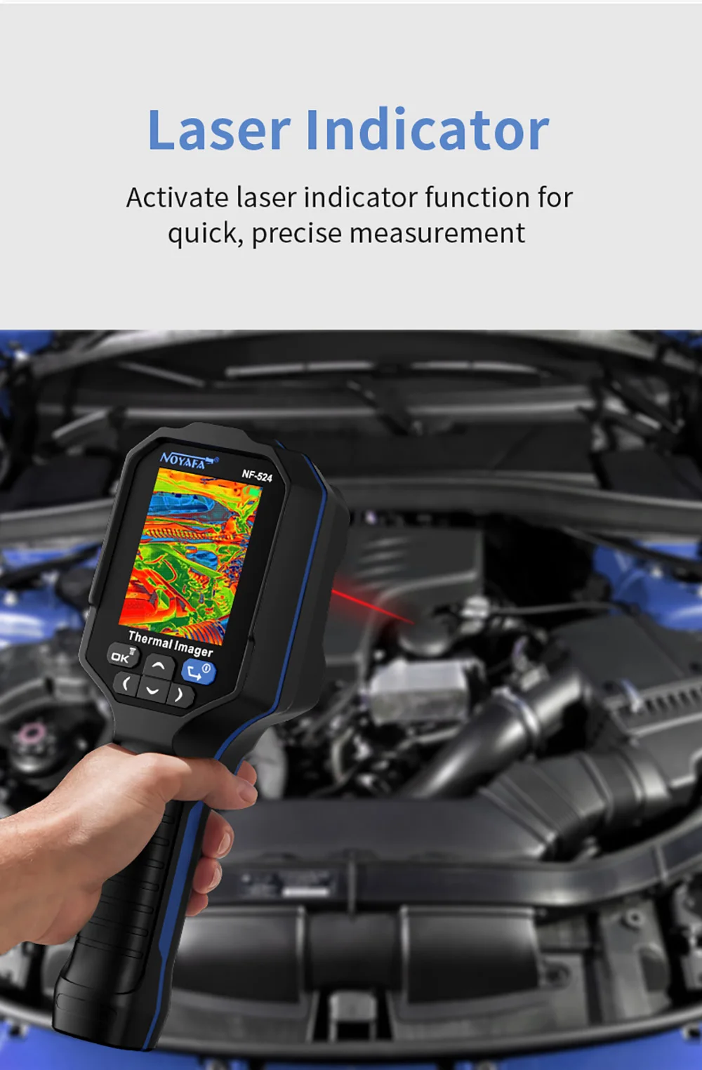 NOYAFA NF-524 Thermal Imager Camera Professional Handheld 120*90 Resolution -10~400℃ 8 Color Palette Save Pictures PC analysis