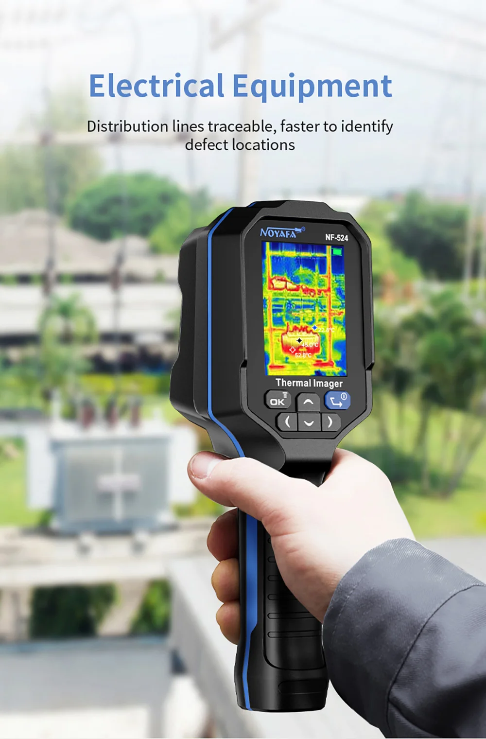 NOYAFA NF-524 Thermal Imager Camera Professional Handheld 120*90 Resolution -10~400℃ 8 Color Palette Save Pictures PC analysis