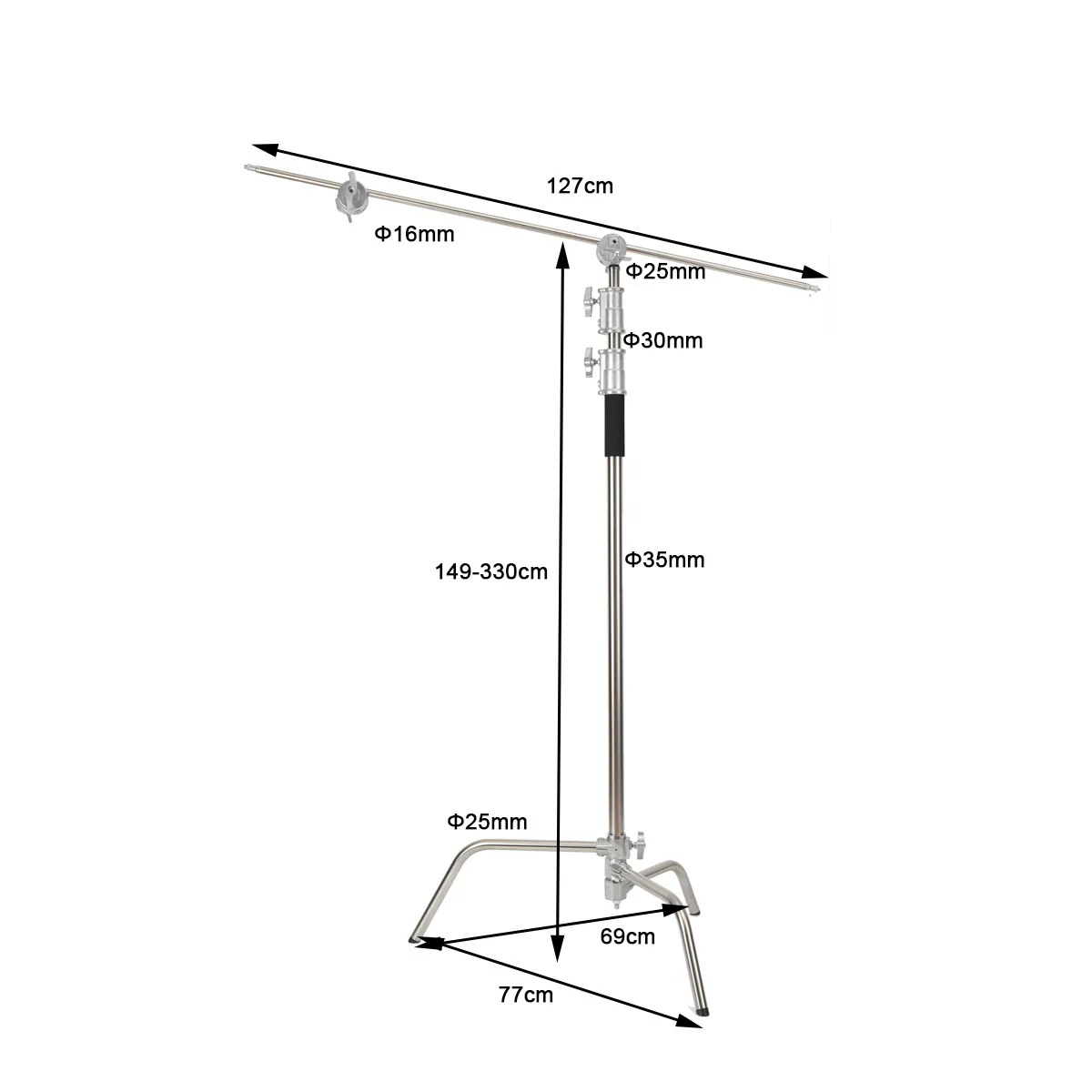 Cross Arm Stainless Steel Kit Foldable Boom Arm Light Stand Tripod For Spot Light Softbox Photo Studio Accessories