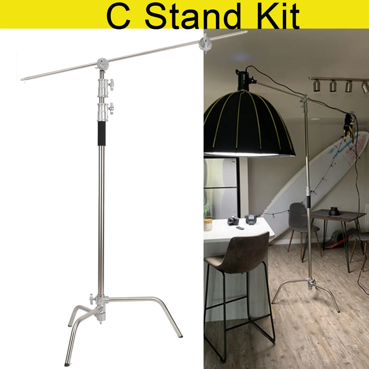 Cross Arm Stainless Steel Kit Foldable Boom Arm Light Stand Tripod For Spot Light Softbox Photo Studio Accessories