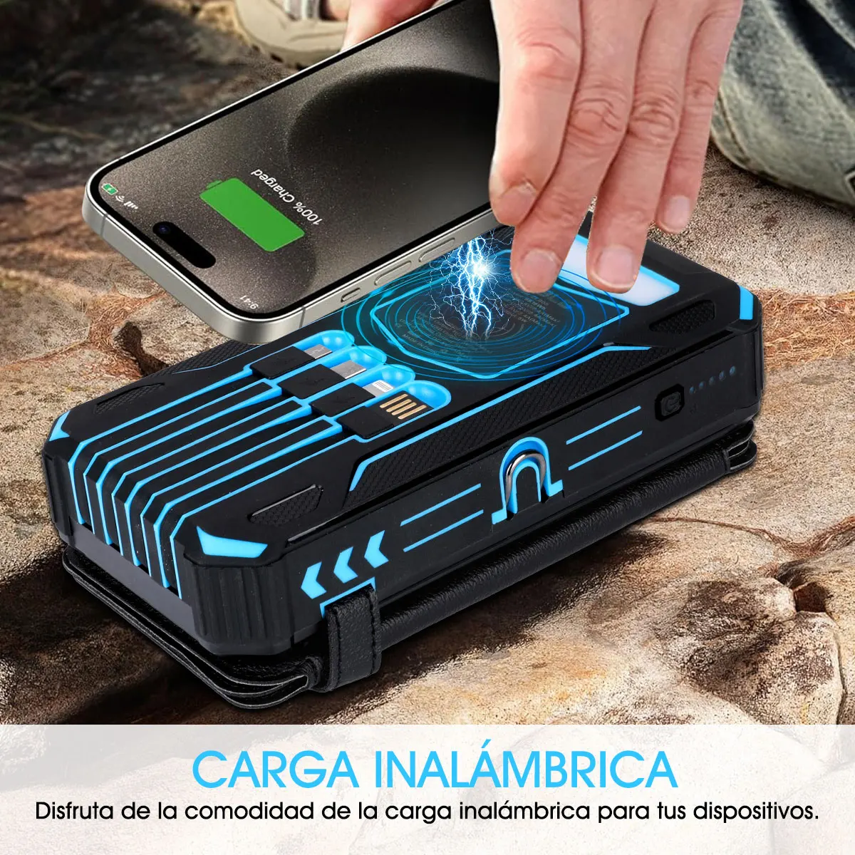 26800mAh Solar Power Bank Fast Wireless Charger Powerbank for iPhone 16 Samsung S24 Huawei Xiaomi PD 18W Fast Charging Powerbank