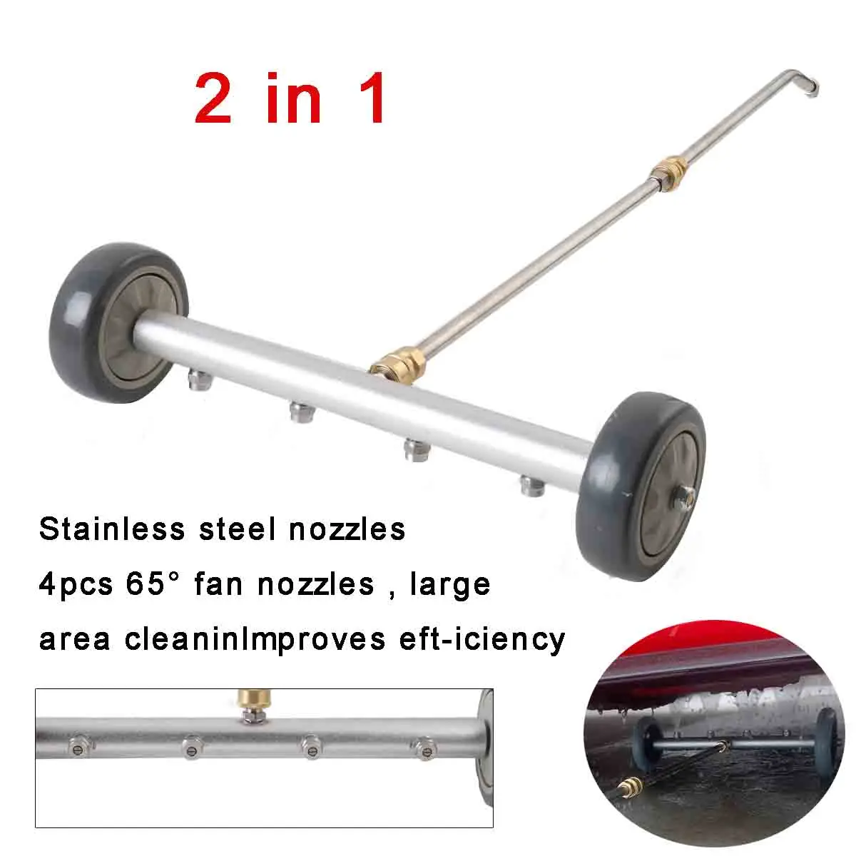 4000 PSI Pressure Washer Cleaner Power Washer Wash The Bottom Under Car Water Broom with Washer Nozzles Car Cleaning Tools