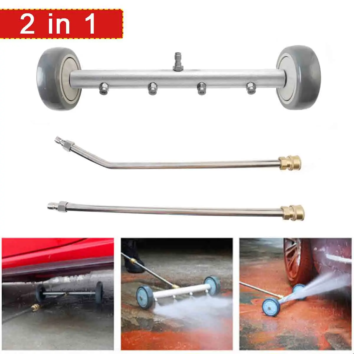 4000 PSI Pressure Washer Cleaner Power Washer Wash The Bottom Under Car Water Broom with Washer Nozzles Car Cleaning Tools