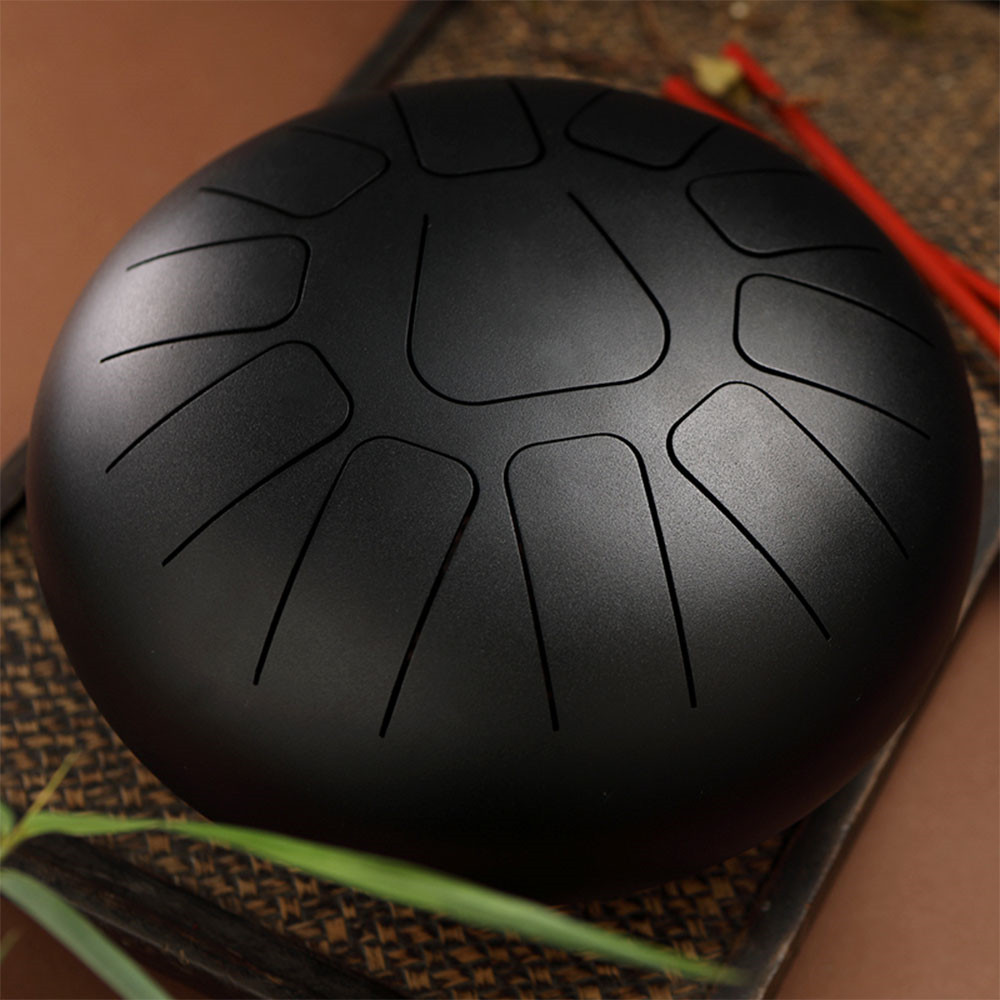 Steel Tongue Drum 10 Inches 11 Tones, For Adults And Children, With Rubber Mallet, Fingertips And Padded Travel Bag