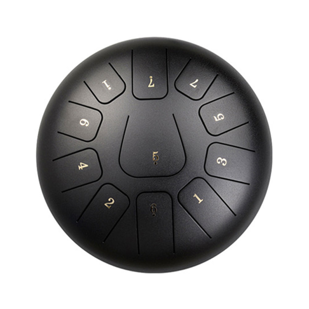 Steel Tongue Drum 10 Inches 11 Tones, For Adults And Children, With Rubber Mallet, Fingertips And Padded Travel Bag