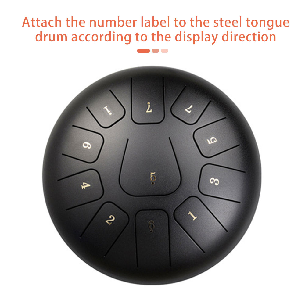 Steel Tongue Drum 10 Inches 11 Tones, For Adults And Children, With Rubber Mallet, Fingertips And Padded Travel Bag